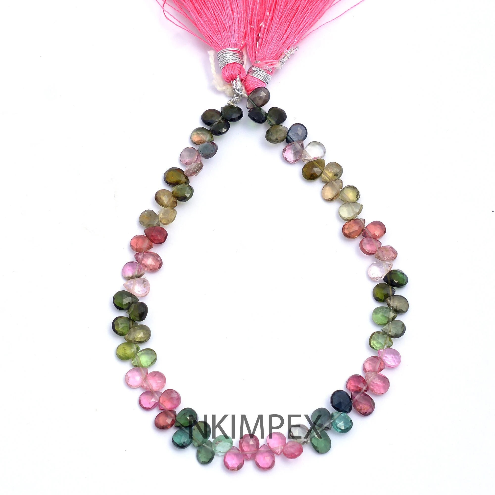 Natural Multi Tourmaline Faceted Pears Beads, 4x6 To 5x7mm, Multi Tourmaline Pears, Tourmaline Jewelry Making Gemstone Beads.9 Inch, SKU 067