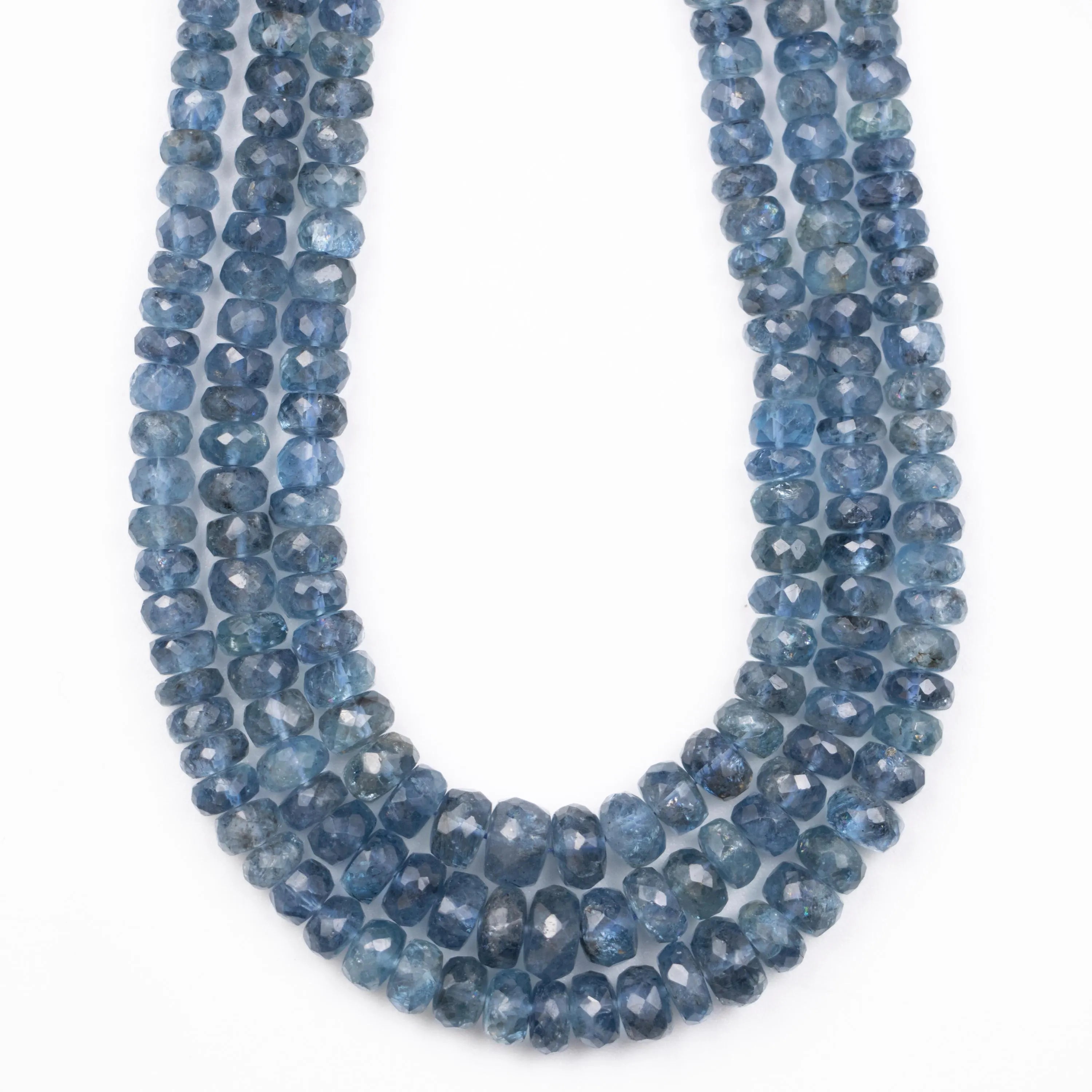 Natural Aquamarine Faceted Rondelle Beads, Santamaria Aquamarine Beads, Aquamarine Jewelry Making Gemstone Beads, 16 Inch Strand, (SKU062)