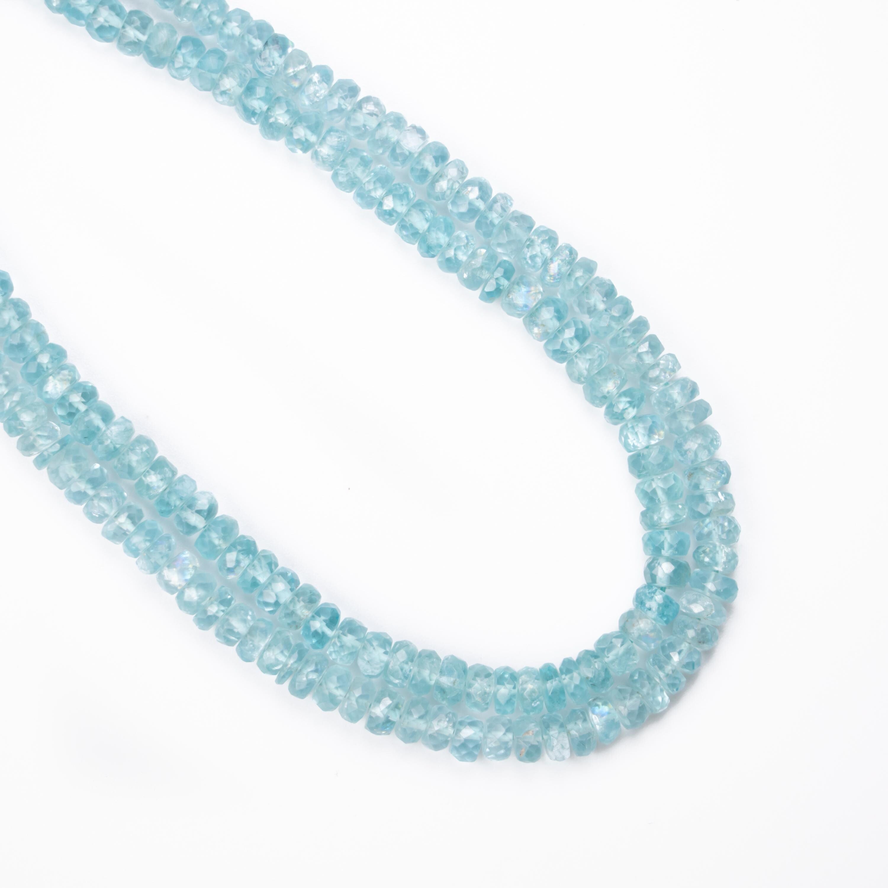 Natural Sky Apatite Faceted Rondelle Beads, 4.5 To 5.5mm, Apatite Faceted Beads, Apatite Jewelry Making Gemstone Beads, 15 Inch, SKU 065