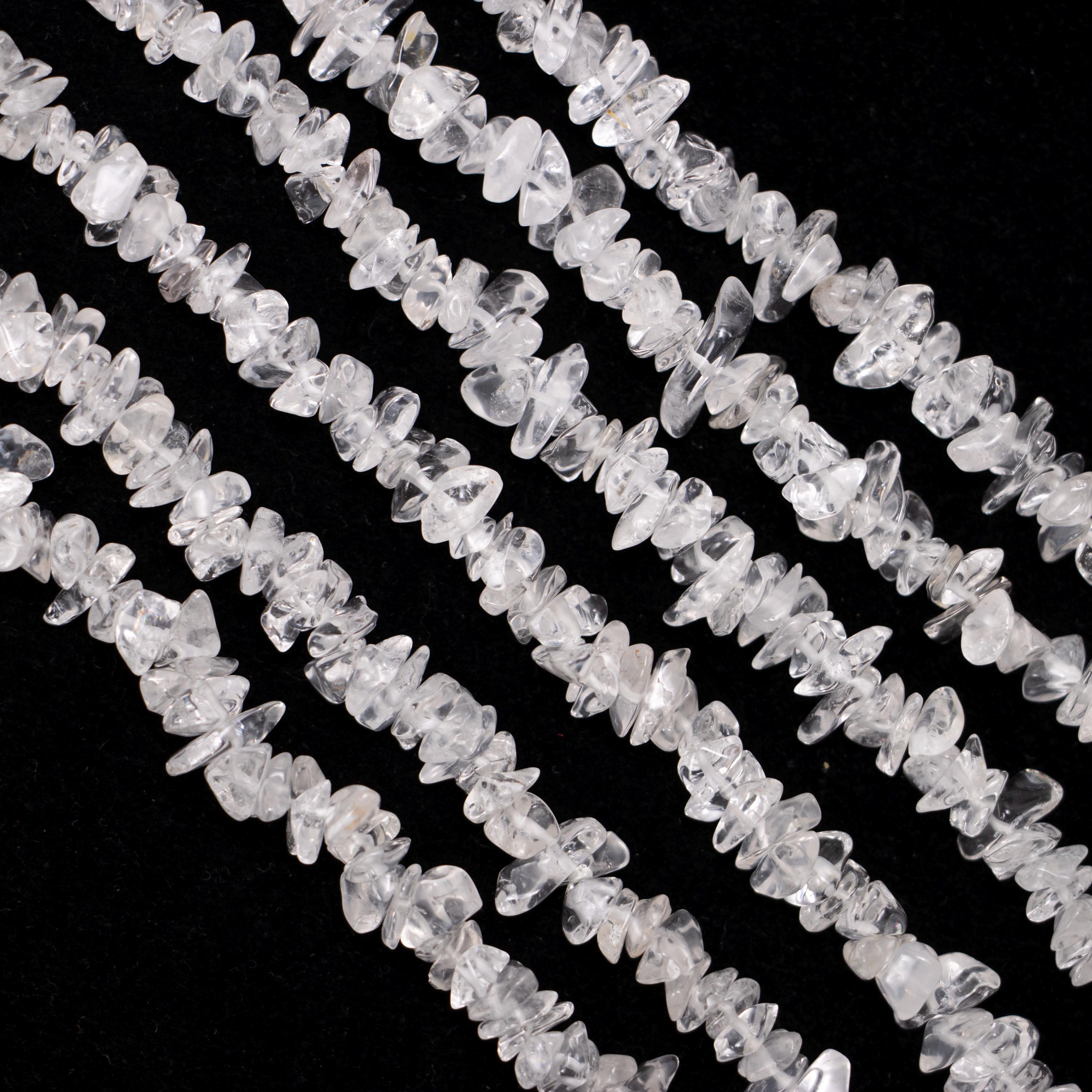 Natural Crystal Smooth Uncut Chips Nuggets Beads, 6 - 8 mm, 36 Inch Unique Gemstone Beads Supplier, DIY Jewelry Making, (SKU087)