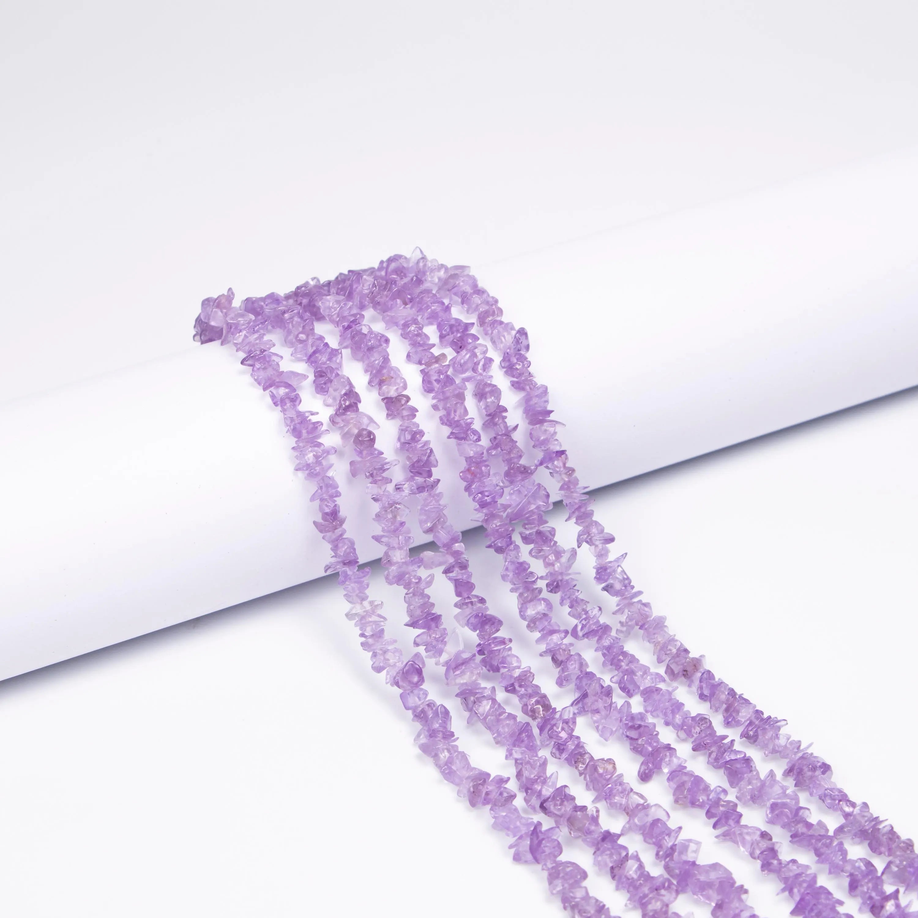 Natural Amethyst Uncut Smooth Chips Beads, 5 To 7 mm, 36 Inch Strand Unique Gemstone Beads, (SKU093)
