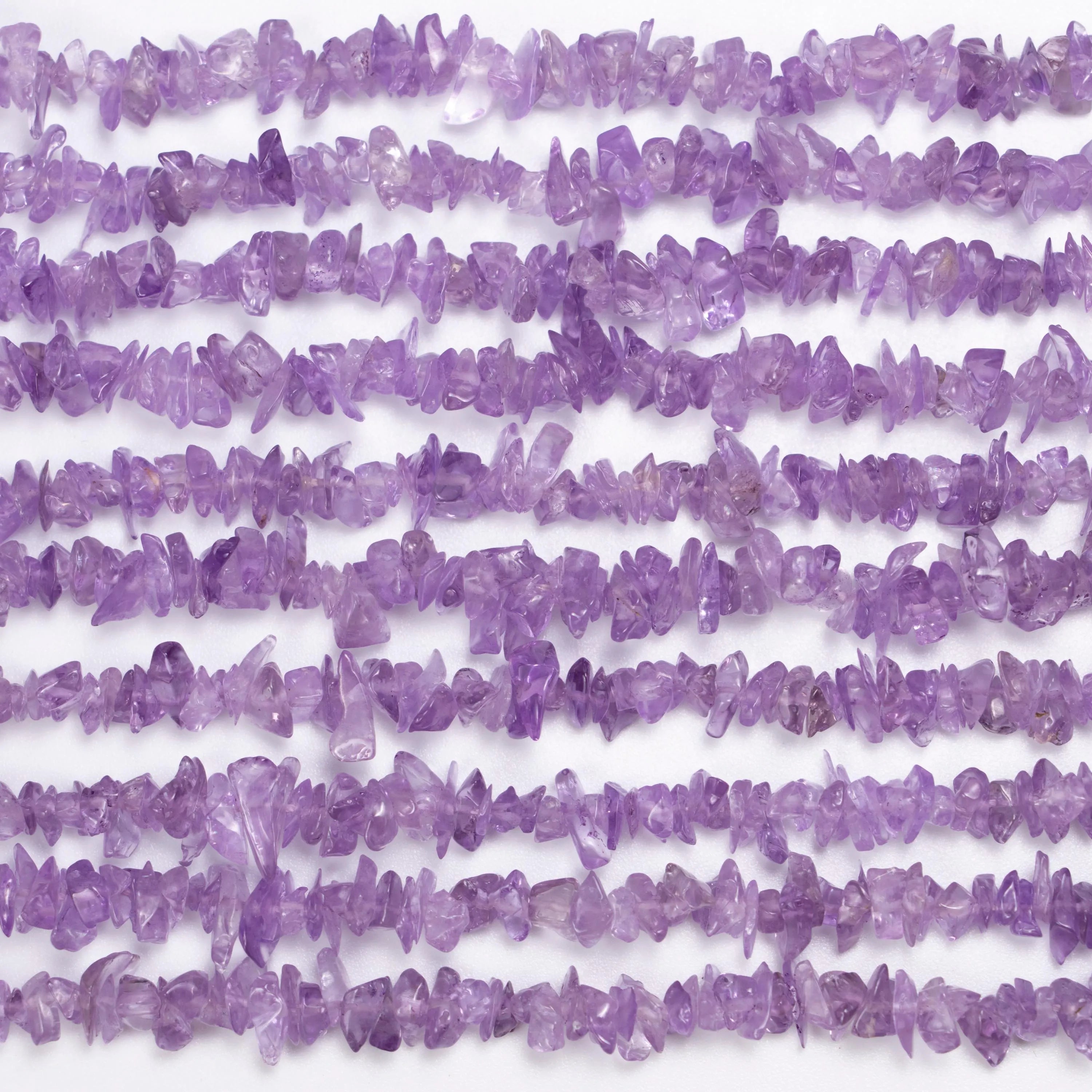Natural Amethyst Uncut Smooth Chips Beads, 5 To 7 mm, 36 Inch Strand Unique Gemstone Beads, (SKU093)