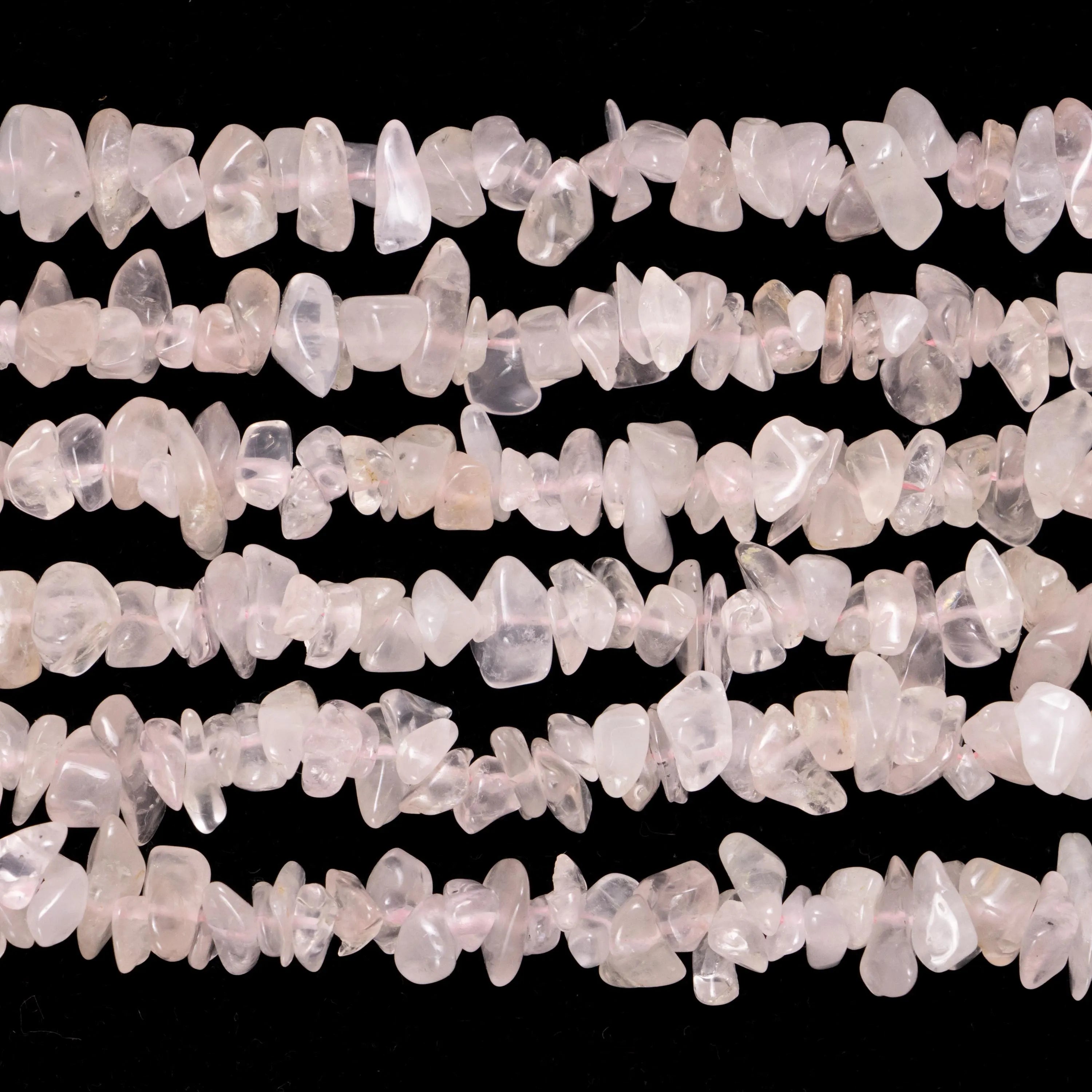 Natural Rose Quartz Smooth Uncut Chips Beads, 6 To 8 mm, 36 Inch Strand Unique Quartz Gemstone Beads, (SKU100)