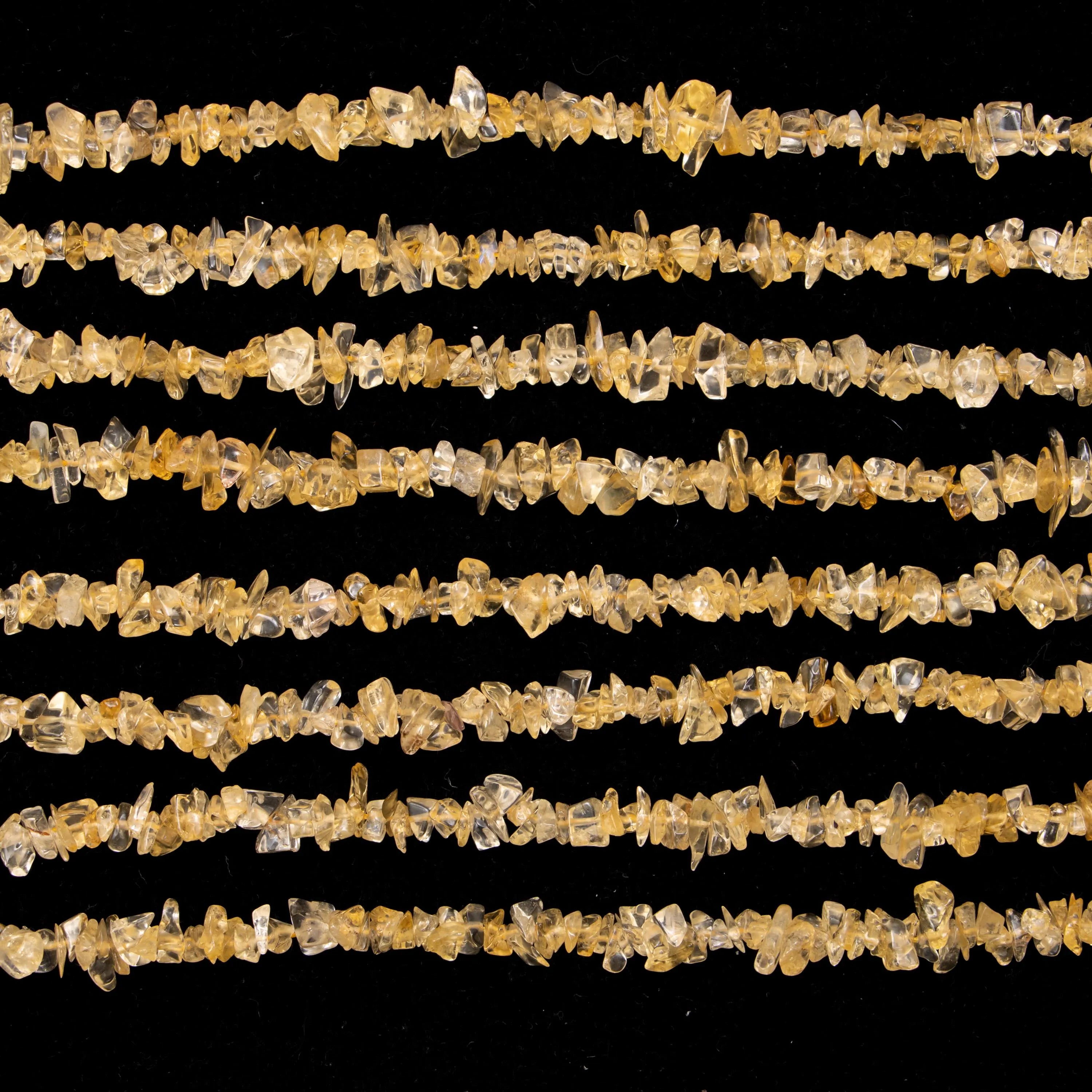 Natural Citrine Smooth Uncut Chips Beads, 4 To 7 mm, 36 Inch Strand, Unique Citrine Gemstone Beads, (SKU086)