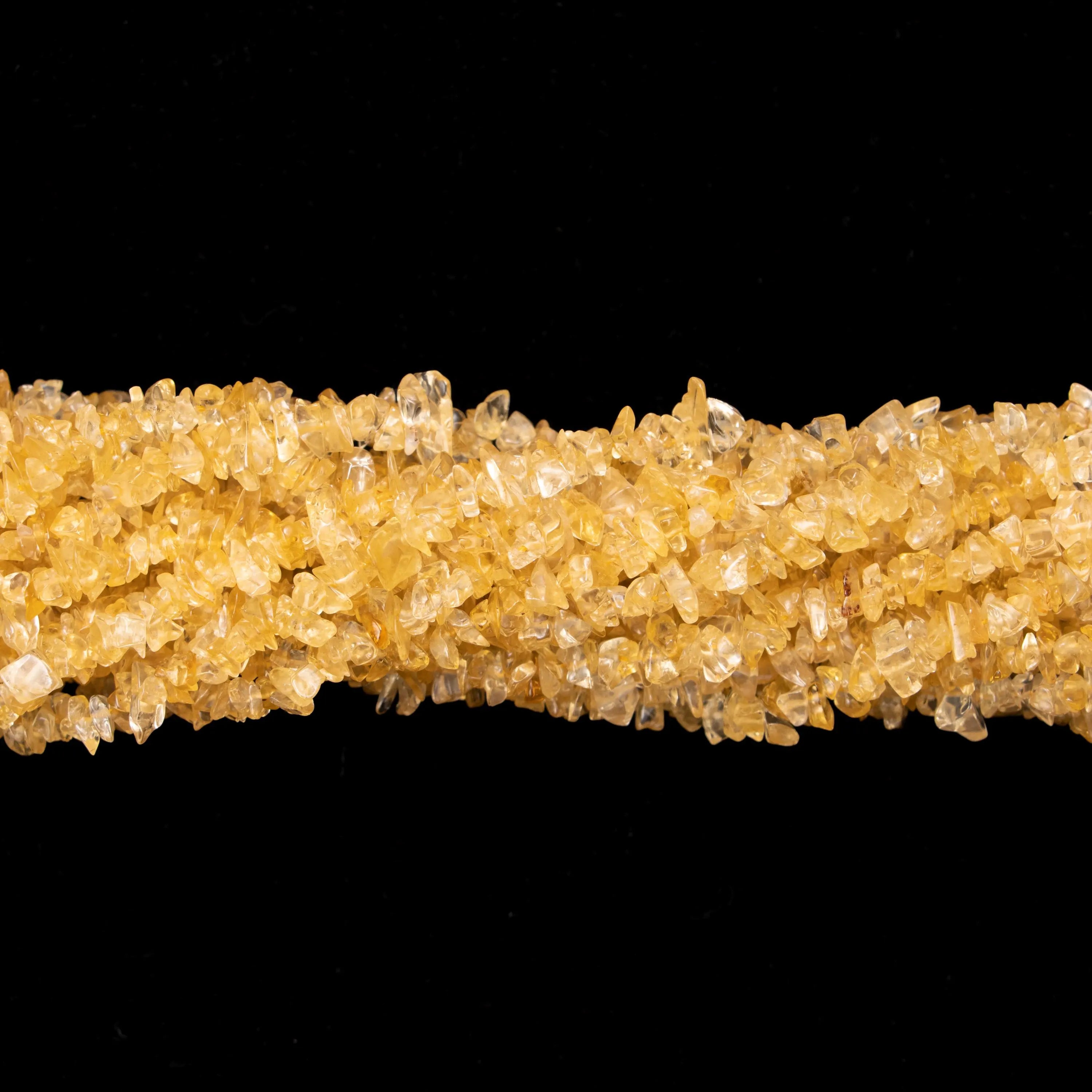 Natural Citrine Smooth Uncut Chips Beads, 4 To 7 mm, 36 Inch Strand, Unique Citrine Gemstone Beads, (SKU086)