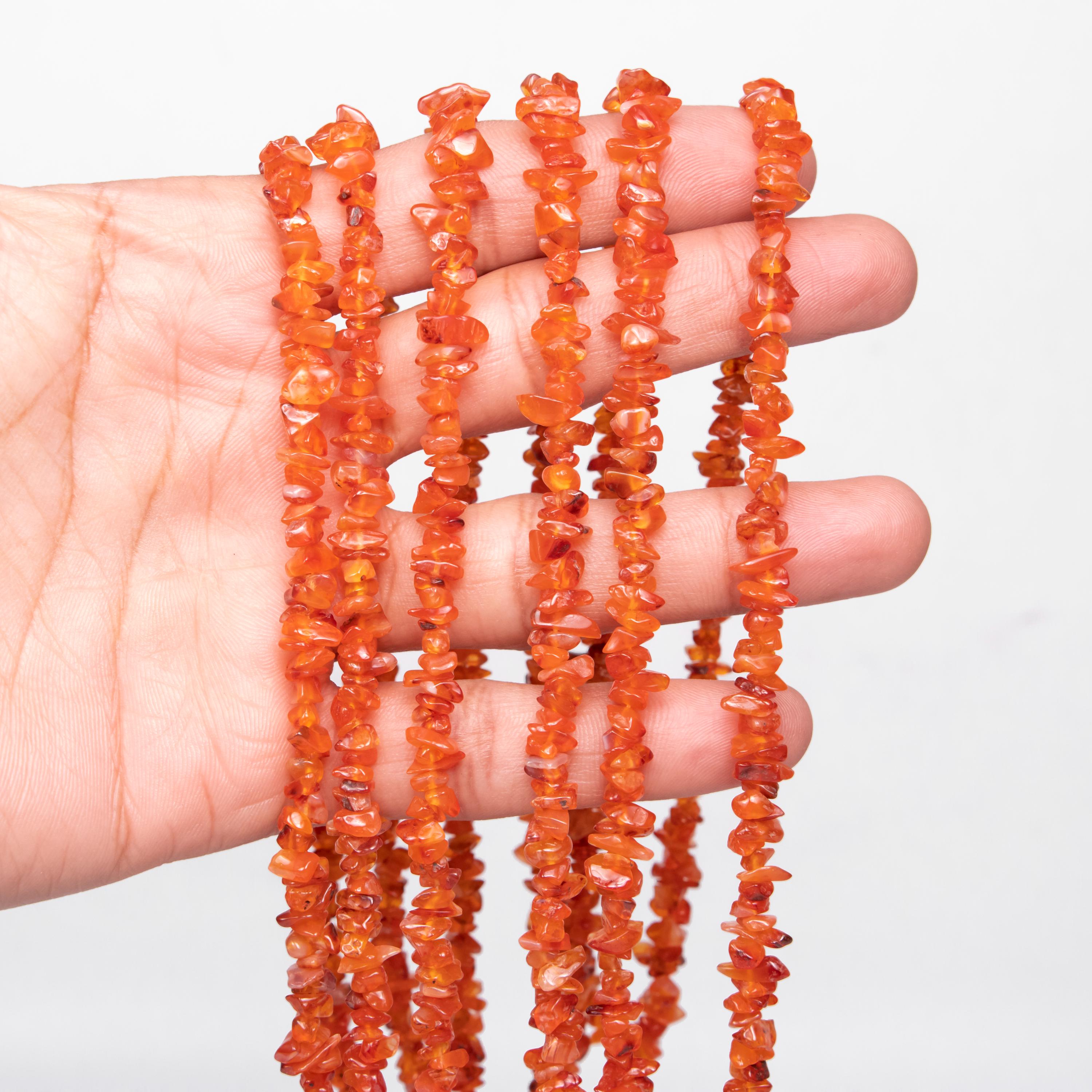 Carnelian Smooth Chips Beads, 5 To 7 mm, Carnelian Chips, Carnelian Uncut Beads, Gemstone Chips, Gem Quality, 36 Inch Strand, (SKU091)