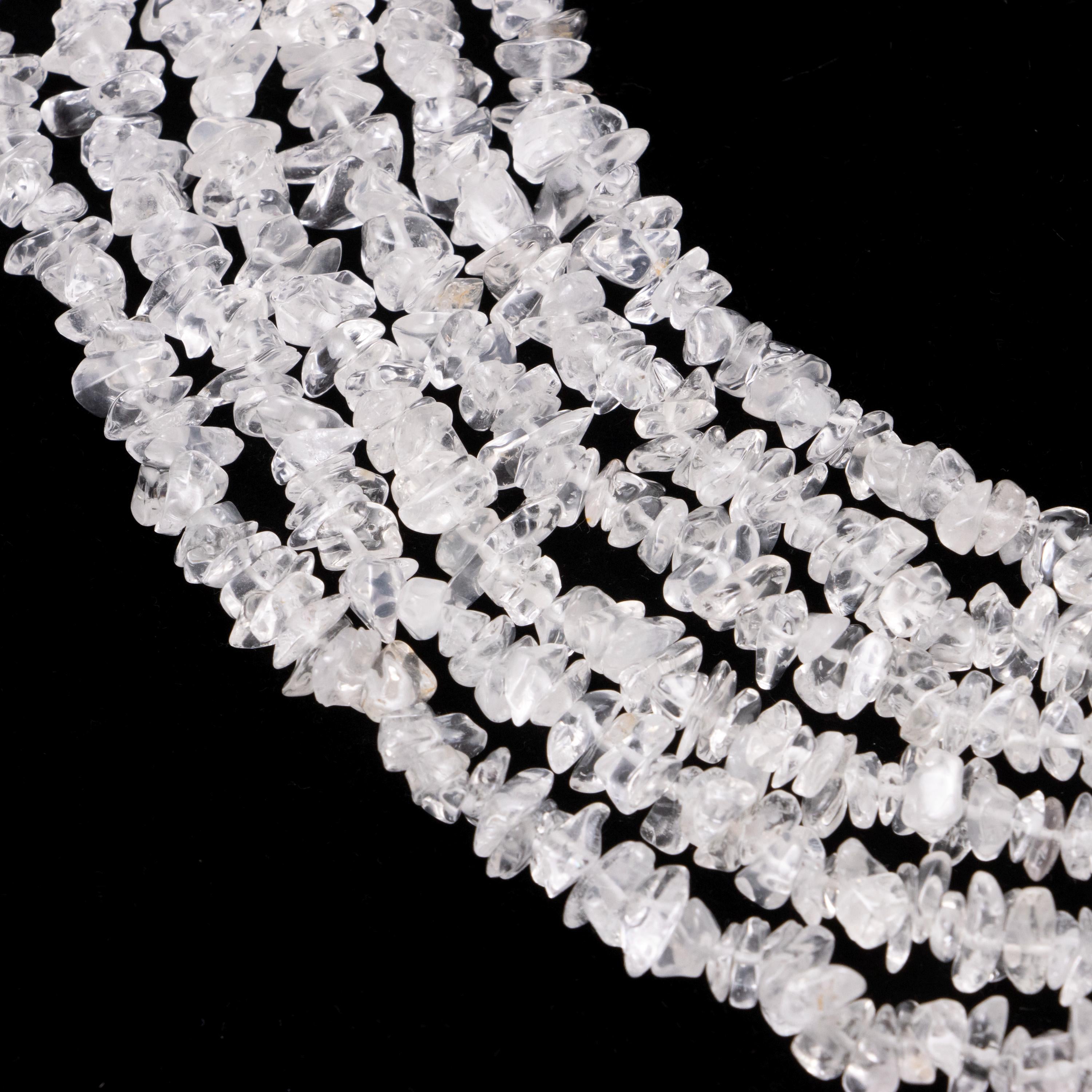Natural Crystal Smooth Uncut Chips Nuggets Beads, 6 - 8 mm, 36 Inch Unique Gemstone Beads Supplier, DIY Jewelry Making, (SKU087)