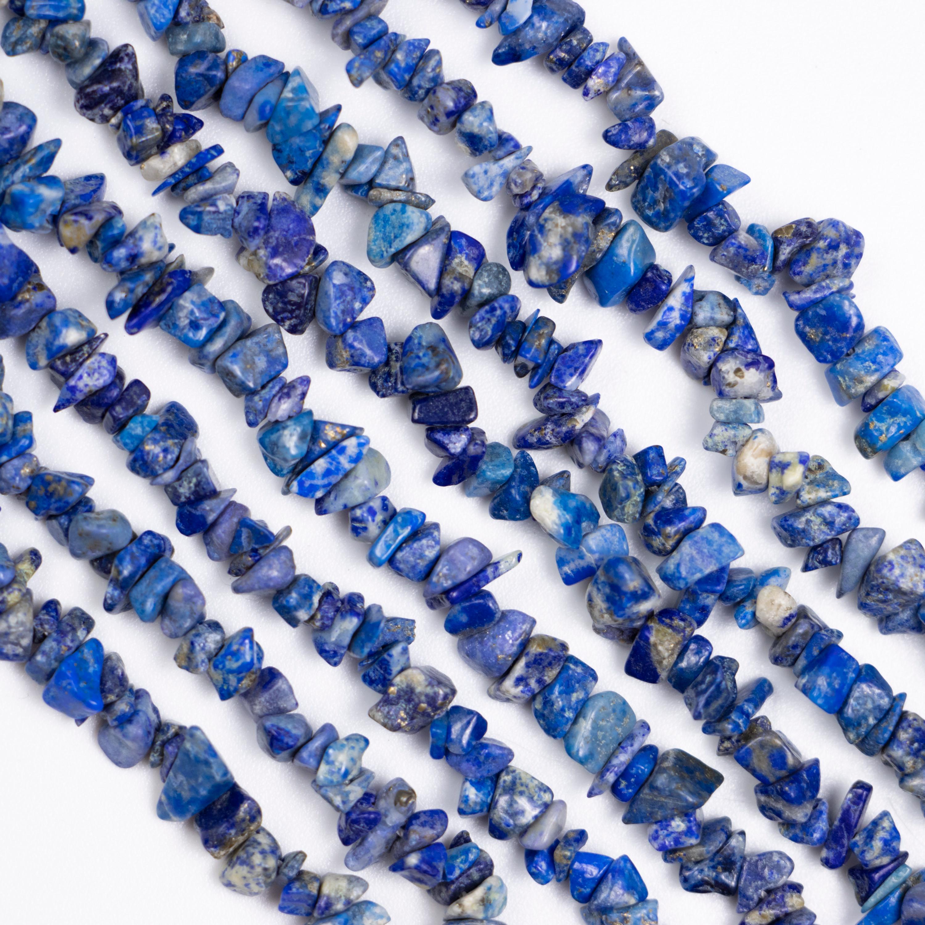 Natural Lapis Smooth Chips Beads, 5 To 6 mm, Genuine Gemstone Supplier, 36 Inch Unique Lapis Gemstone Beads, (SKU089)