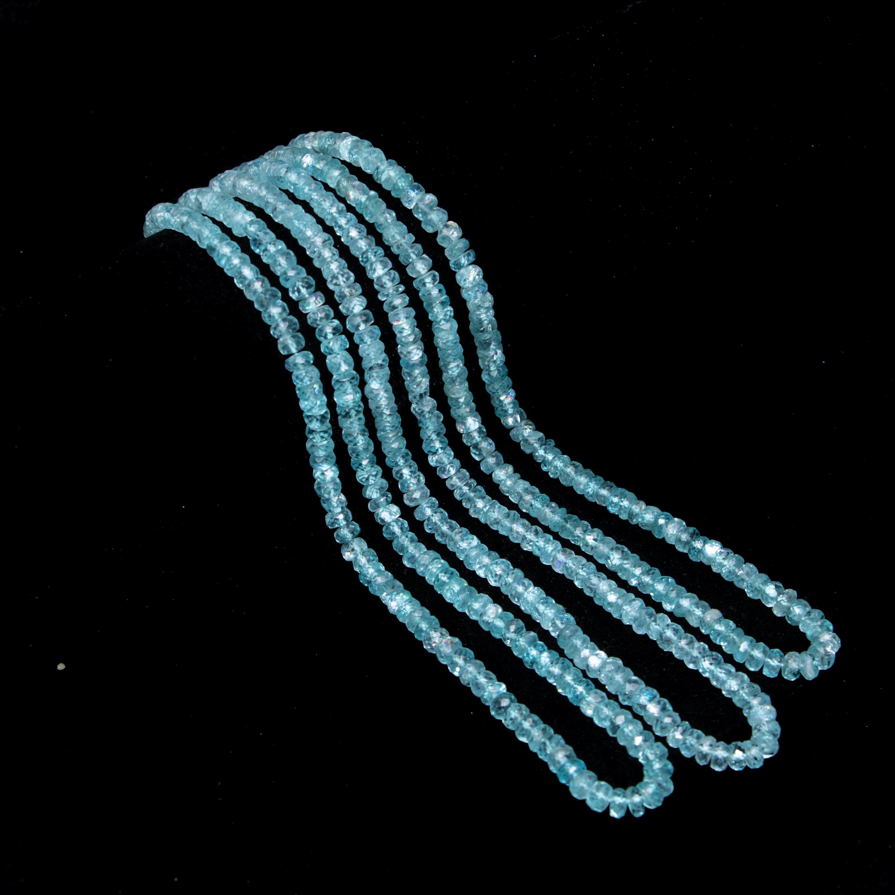 Natural Sky Apatite Faceted Rondelle Beads, 4.5 To 5.5mm, Apatite Faceted Beads, Apatite Jewelry Making Gemstone Beads, 15 Inch, SKU 065