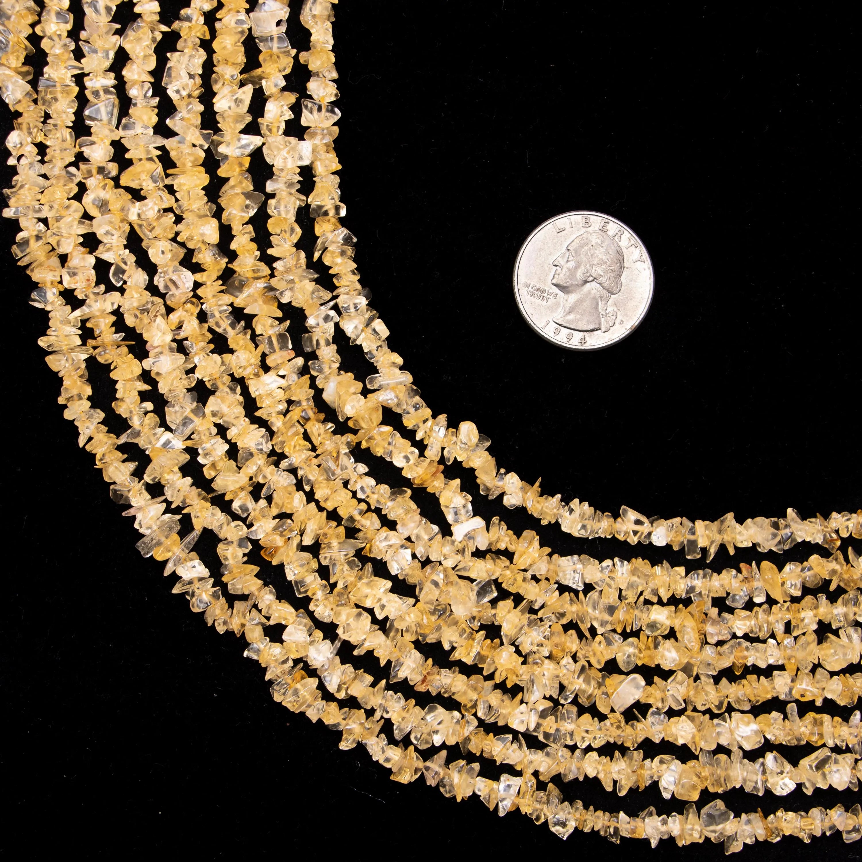 Natural Citrine Smooth Uncut Chips Beads, 4 To 7 mm, 36 Inch Strand, Unique Citrine Gemstone Beads, (SKU086)
