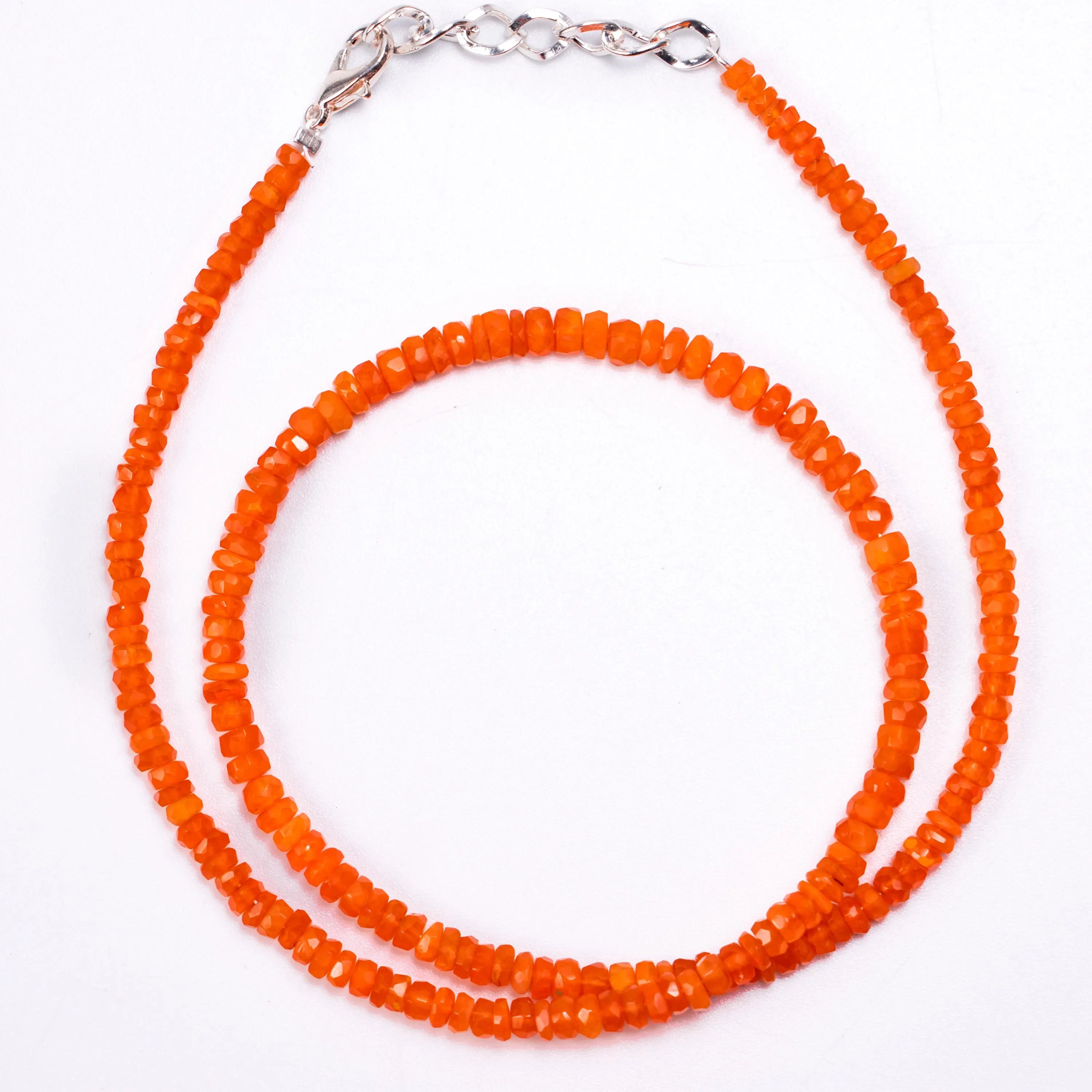 Ethiopian Opal Faceted Rondelle Beaded Necklace, 3 mm To 4.5 mm, Fanta Colour Opal Necklace, Welo Opal Beads Jewelry, 16 Inch Necklace, 214