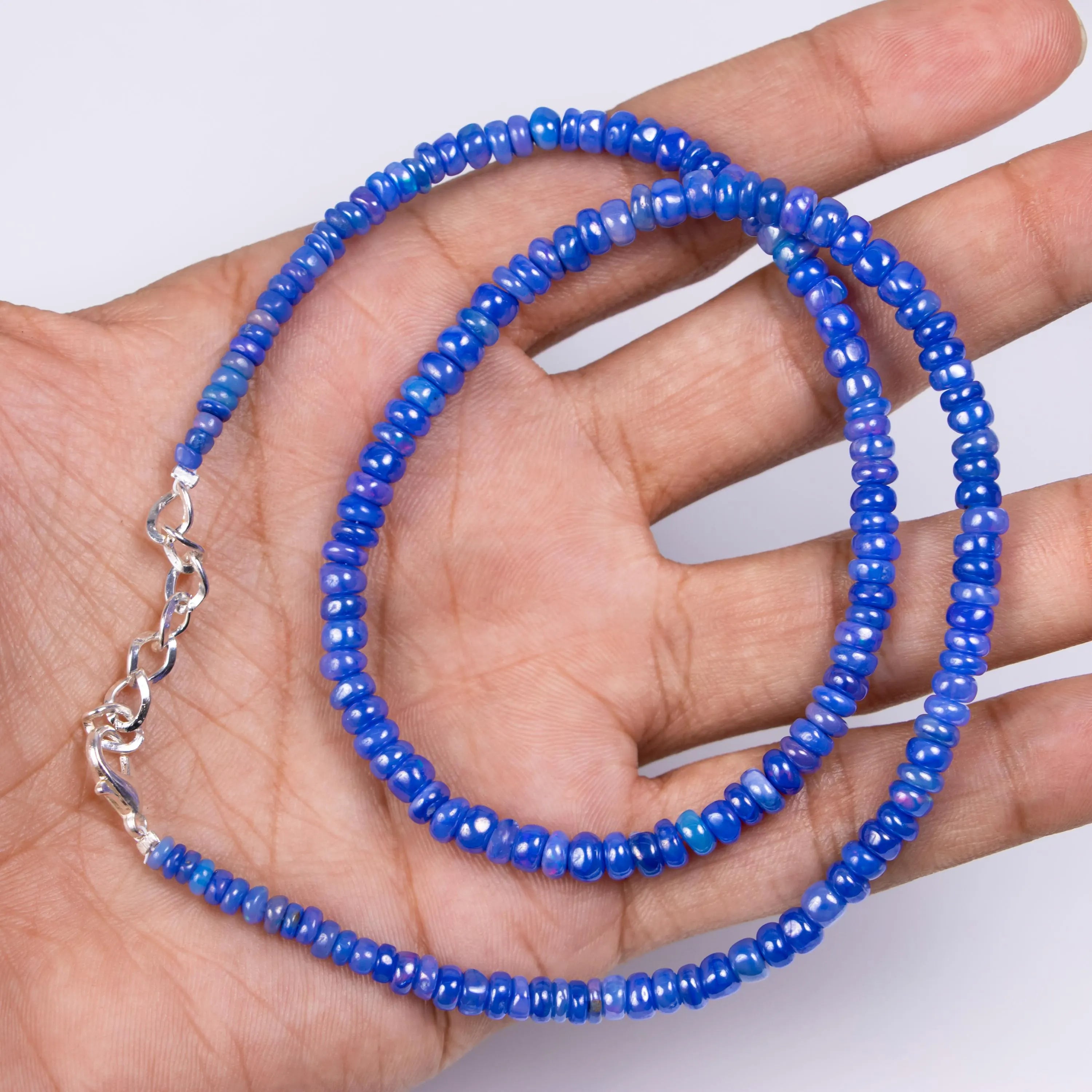 AAA Quality Ethiopian Opal Smooth Rondelle Beads, 3 mm To 5 mm, SKU2116