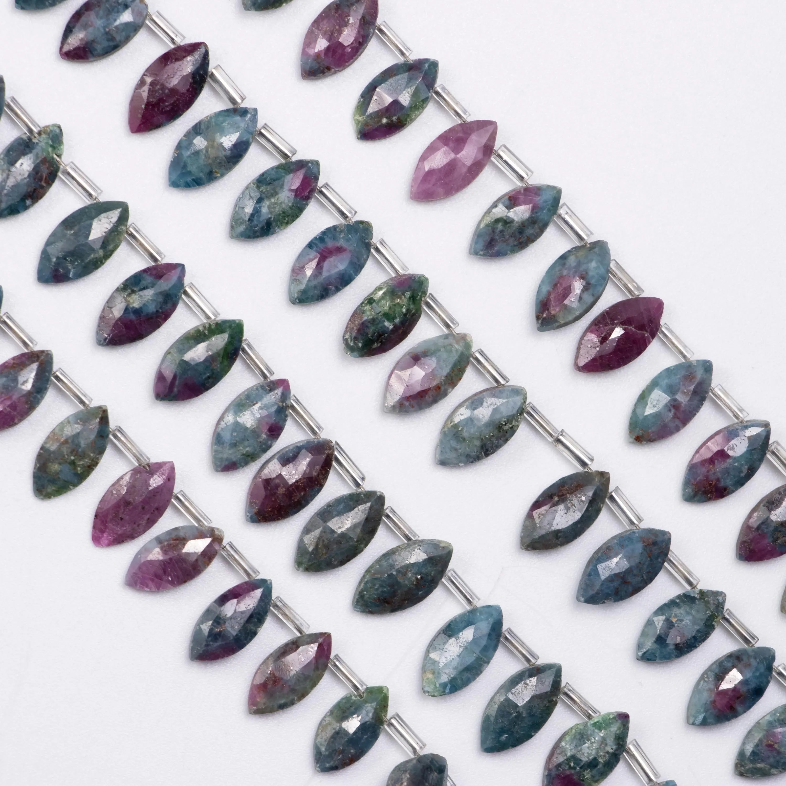 Ruby Kyanite Faceted Marquise Briolettes Beads, Ruby Kyanite Marquise, Ruby Kyanite Jewelry Making Gemstone Beads, 6 Inches Strand, SKU1374