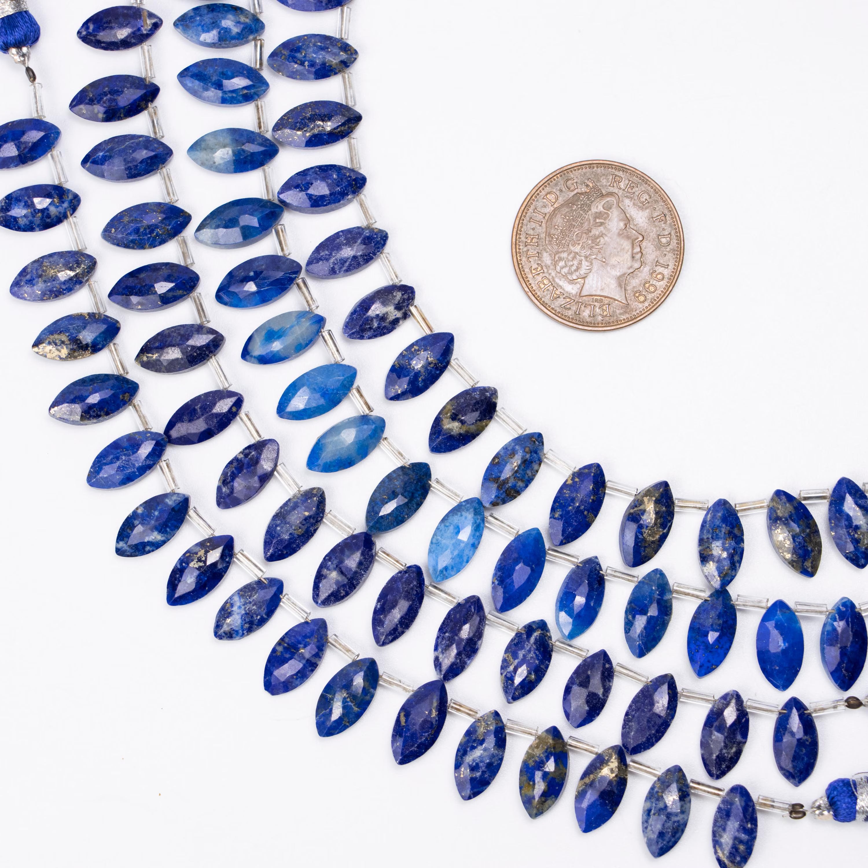 Lapis Lazuli Marquise Faceted Gemstone Beads, Natural Lapis Beaded Jewelry, Marquise Shape Briolettes, SKU1369