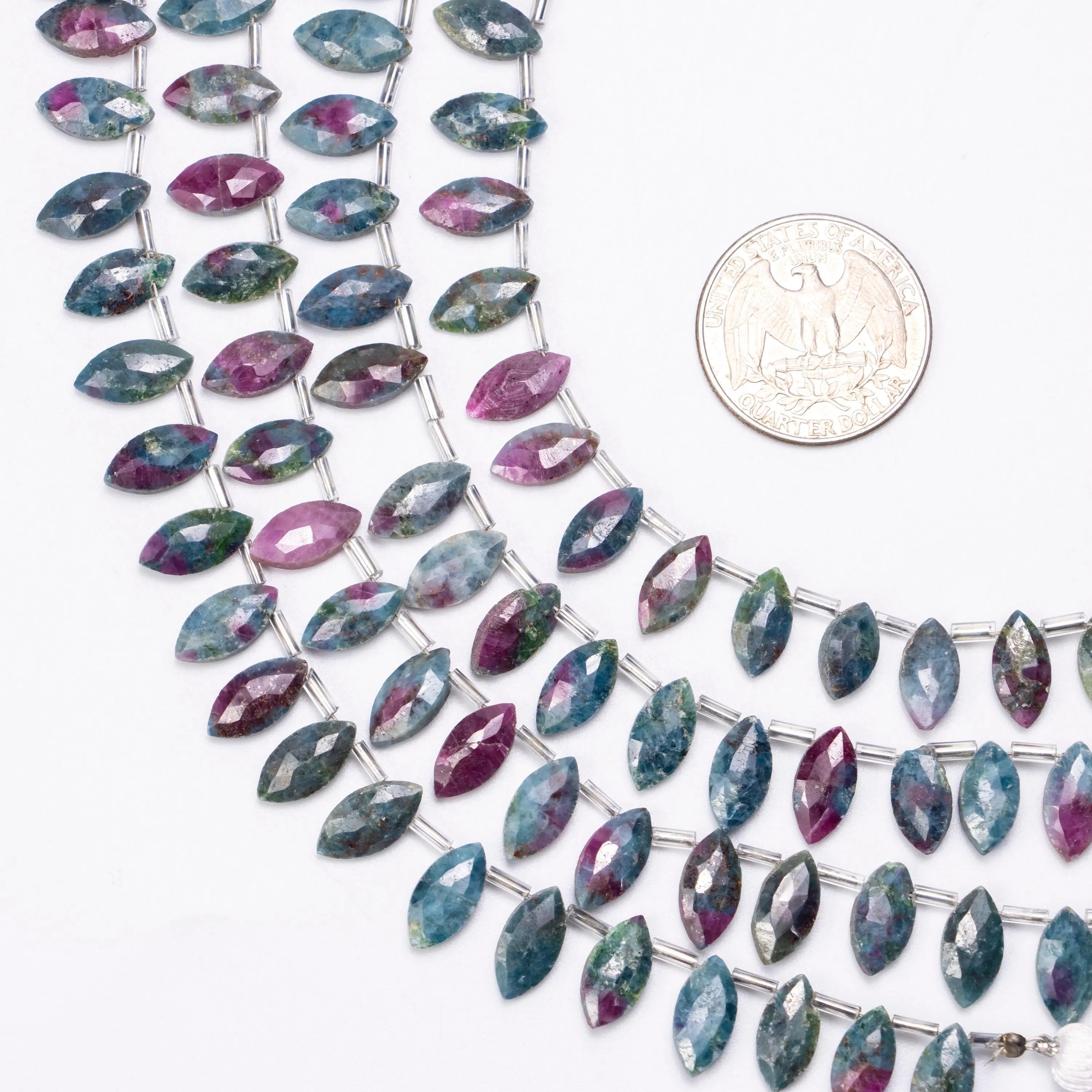 Ruby Kyanite Faceted Marquise Briolettes Beads, Ruby Kyanite Marquise, Ruby Kyanite Jewelry Making Gemstone Beads, 6 Inches Strand, SKU1374
