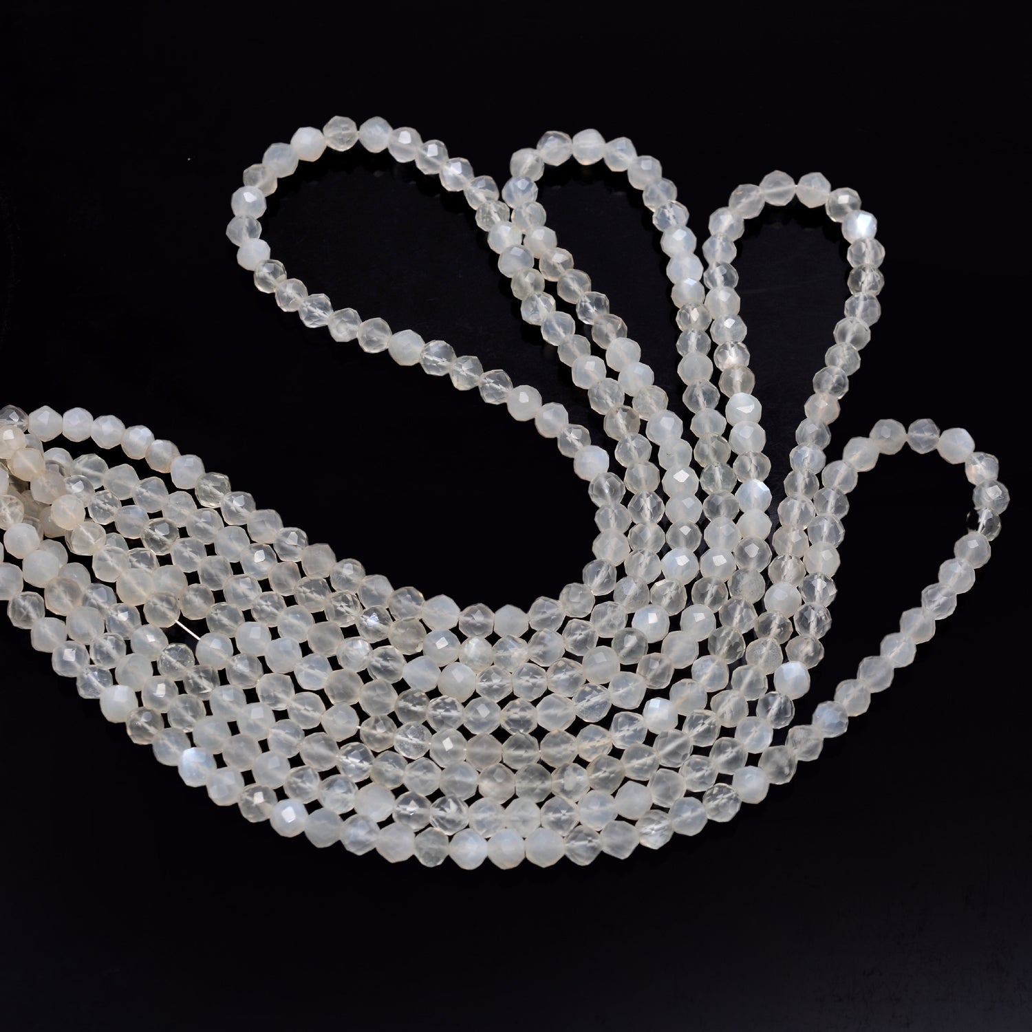 White Moonstone Faceted Round Balls Beads, 5 mm To 5.5 mm, White Moonstone Round, Moonstone Jewelry Making Gemstone Beads, 17 Inch