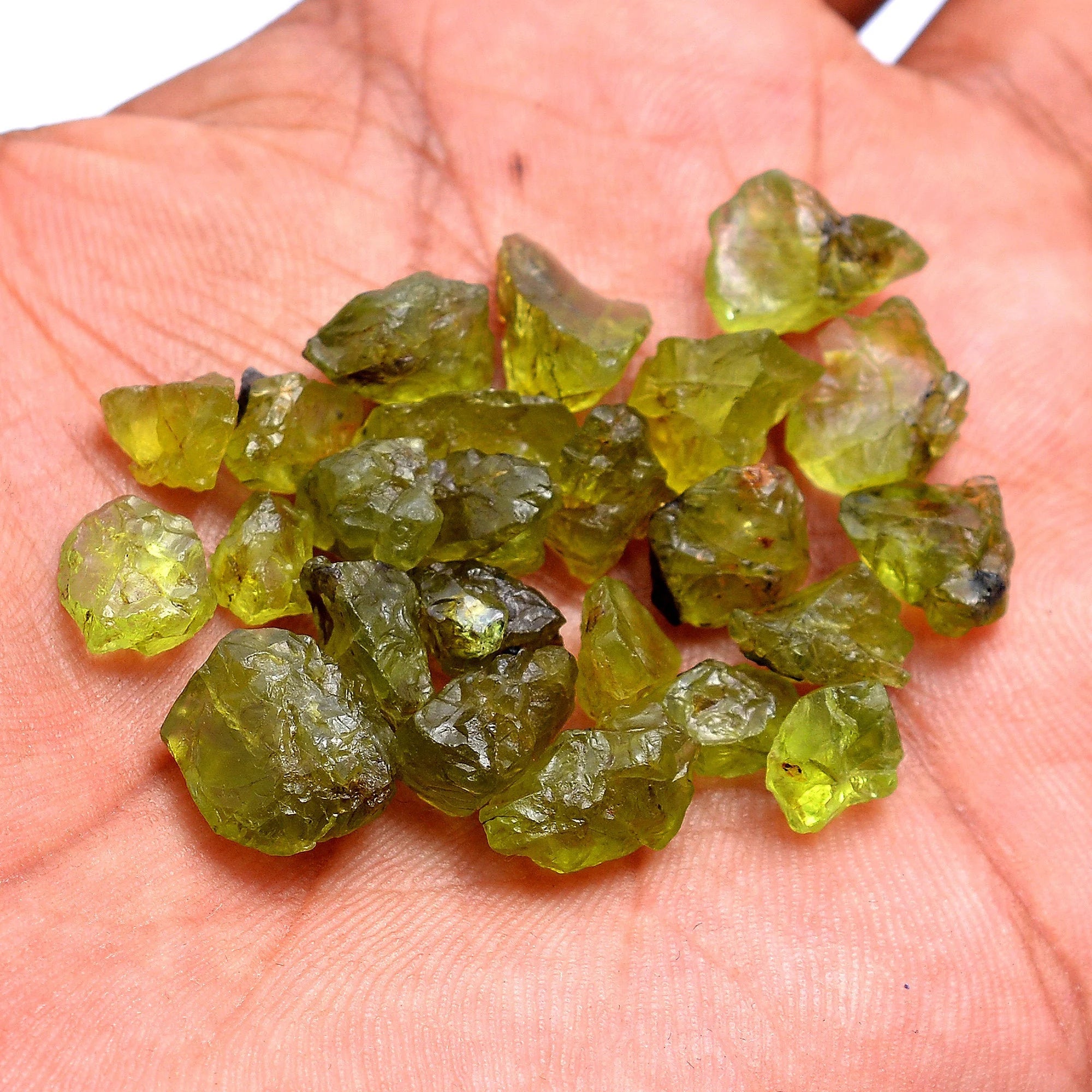 Peridot Rough Loose Gemstone, 5 mm To 8 mm, SKU379