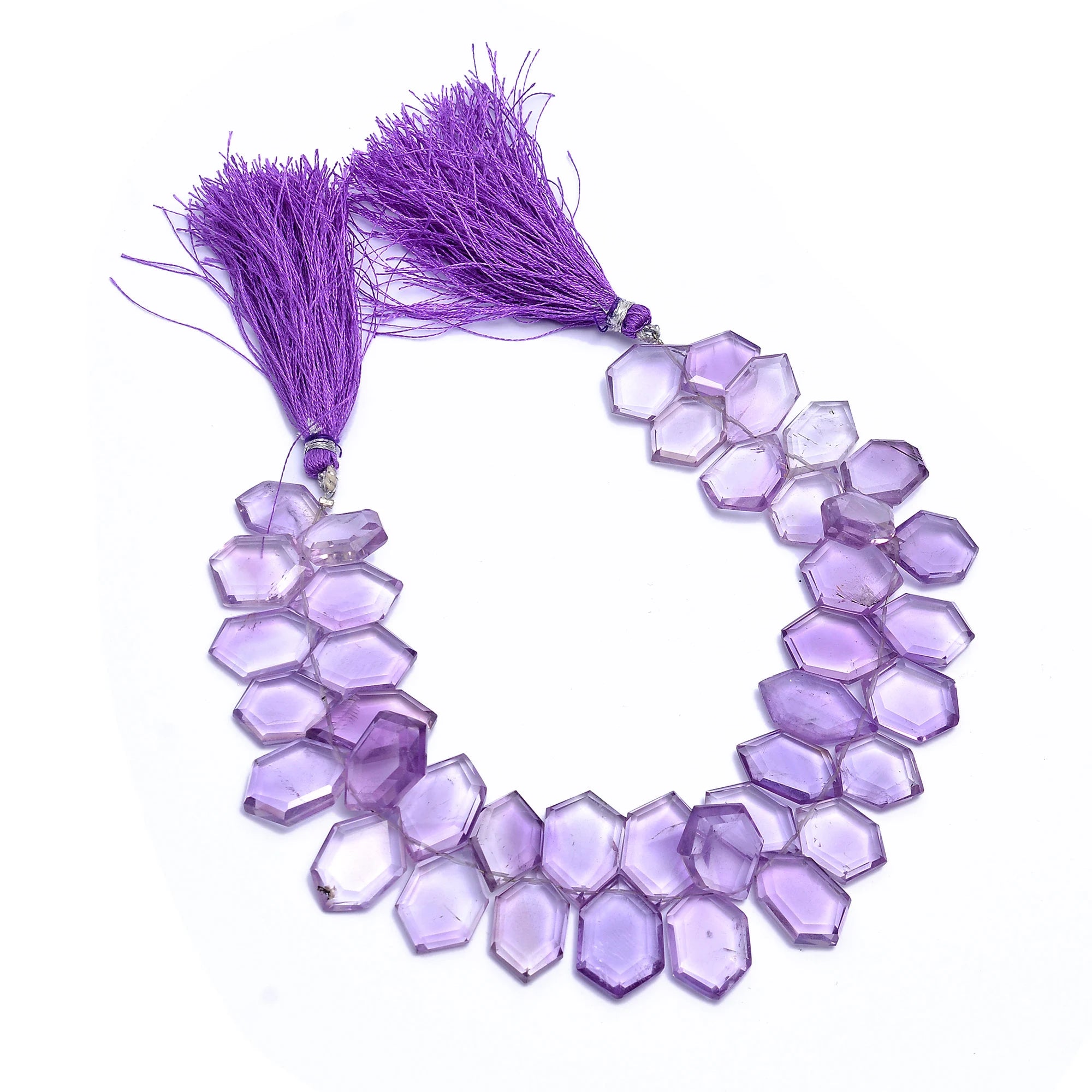 Pink Amethyst Faceted Hexagon Fancy Beads, 9x15 To 12x18 mm, (SKU606)
