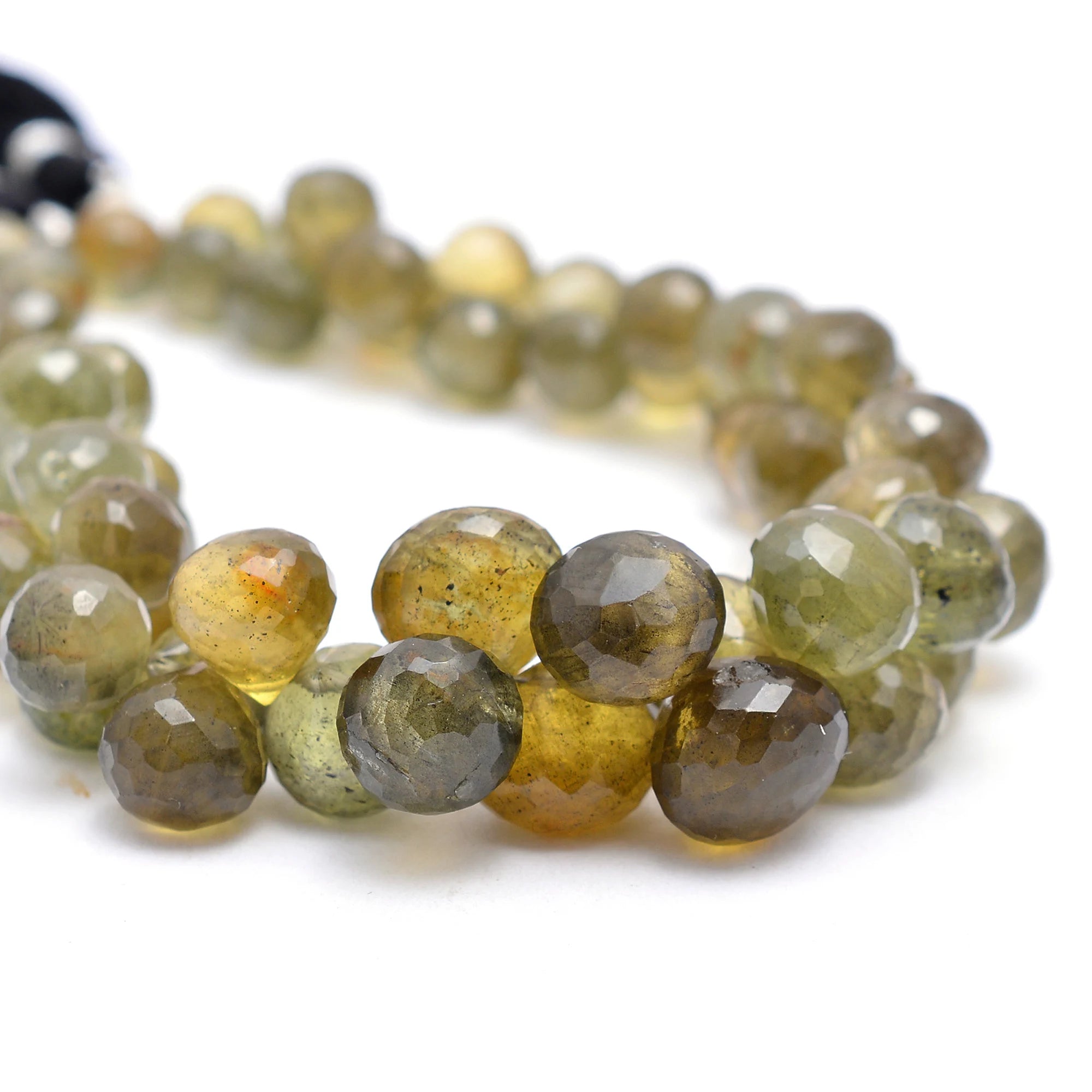 Natural Moss Aquamarine Beads, Faceted Onion Shape Gemstone, 8.5 Inches High-Quality Aqua Gemstone Beads, Jewelry Making Gemstone Beads