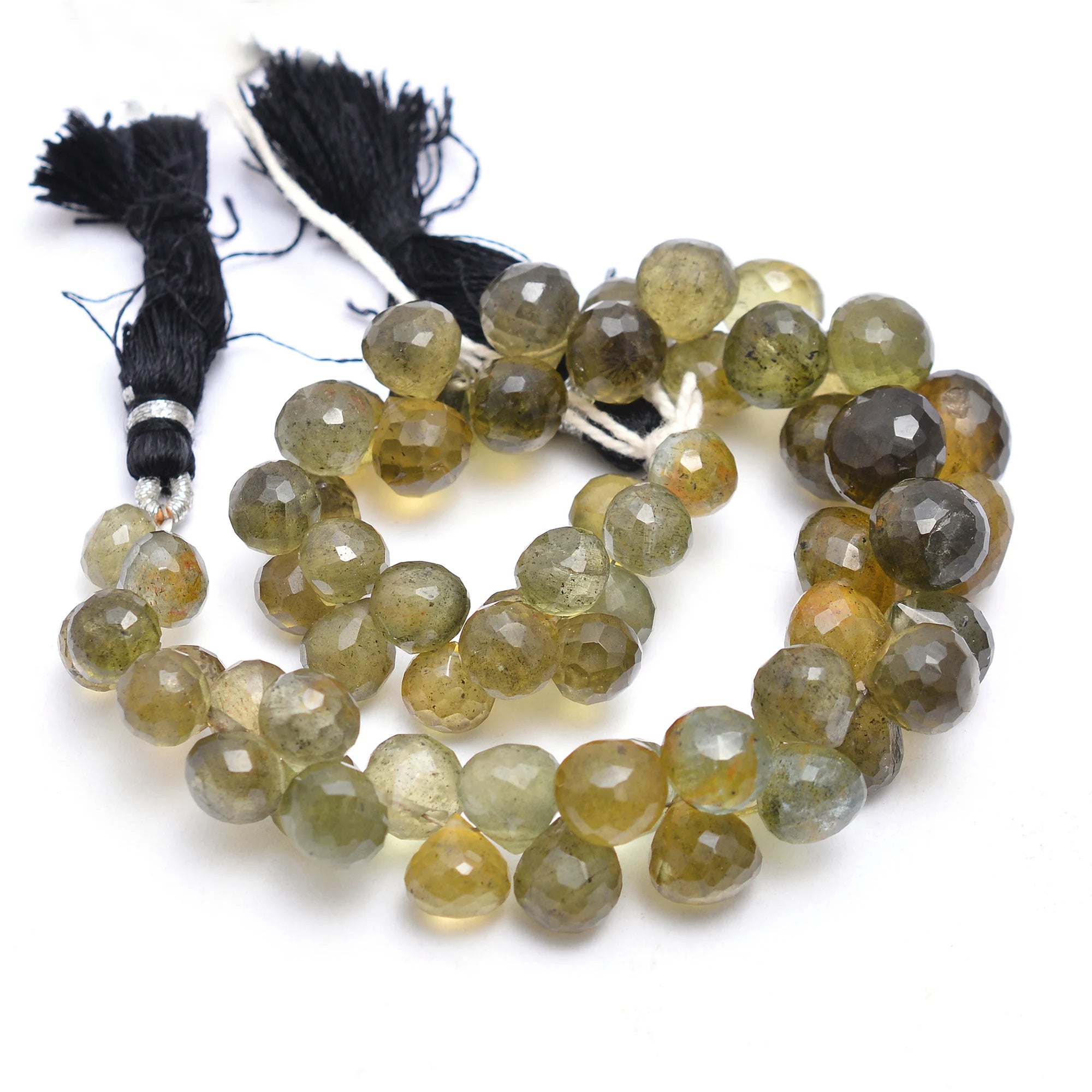 Natural Moss Aquamarine Beads, Faceted Onion Shape Gemstone, 8.5 Inches High-Quality Aqua Gemstone Beads, Jewelry Making Gemstone Beads