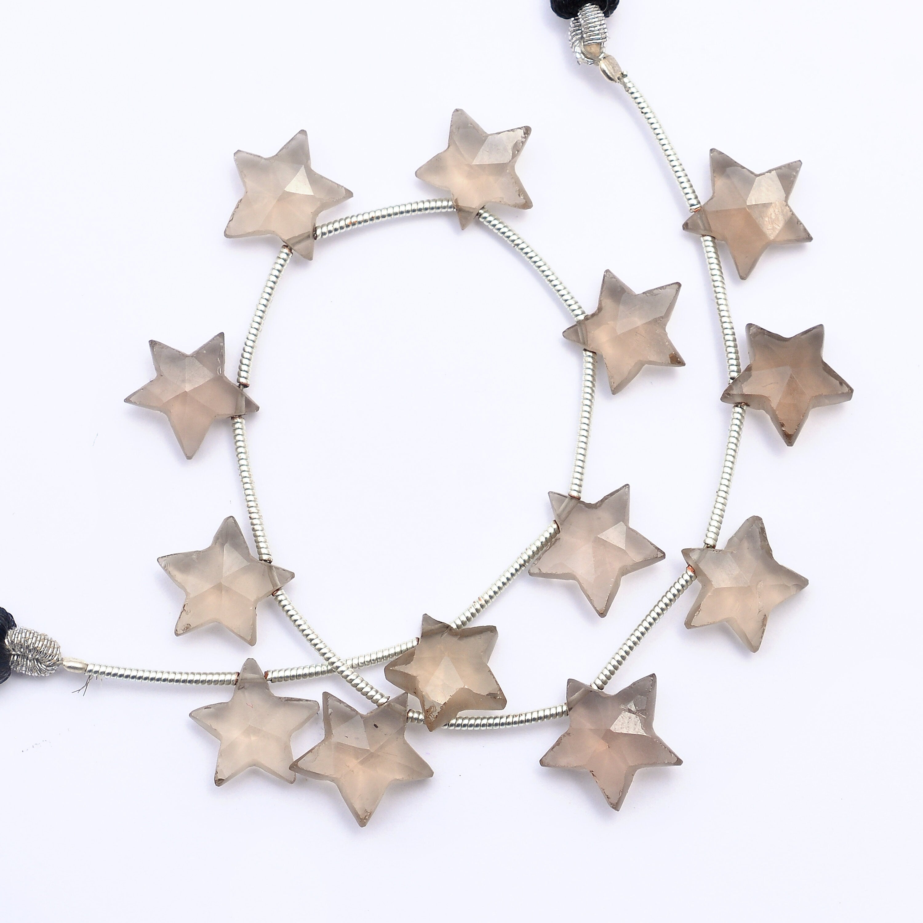 Brown Smoky Quartz Faceted Stars Beads, 9 To 10 mm, Quartz DIY Jewelry Beads, (SKU431)