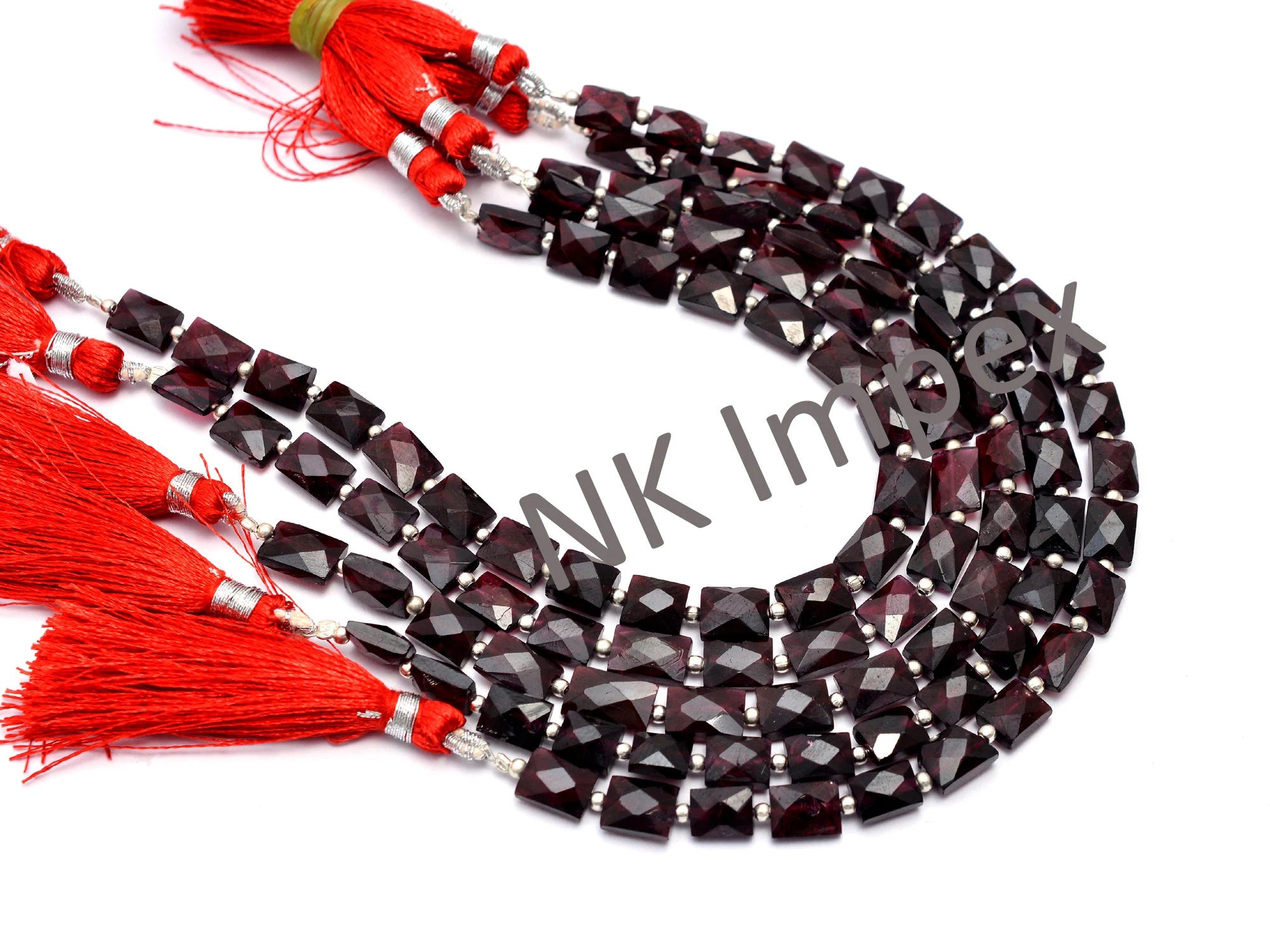 Garnet Faceted Rectangle Shape Beads, 6x8 mm, Garnet Rectangle, Garnet Handmade Jewelry Making Gemstone Beads, 8 Inch