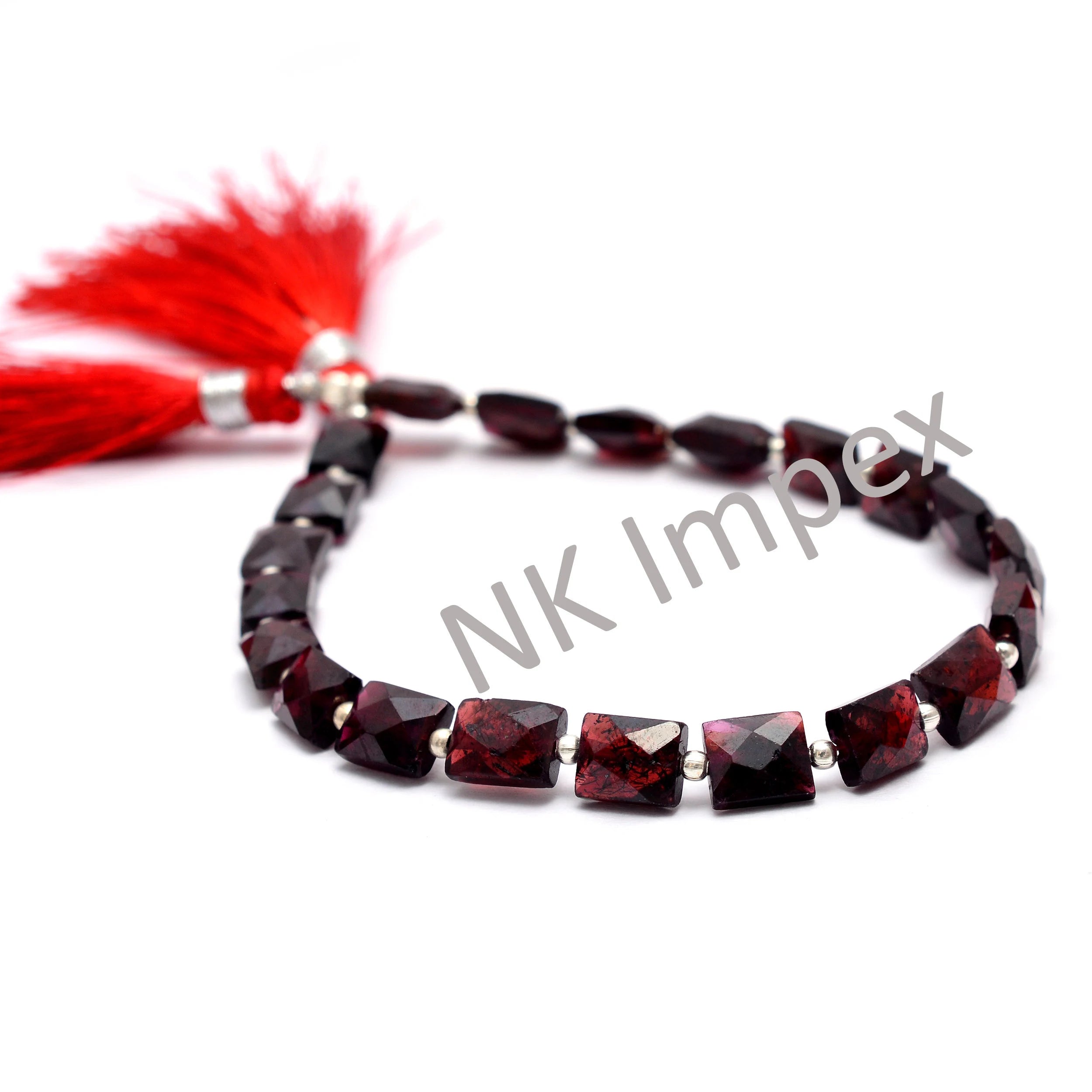 Garnet Faceted Rectangle Shape Beads, 6x8 mm, Garnet Rectangle, Garnet Handmade Jewelry Making Gemstone Beads, 8 Inch