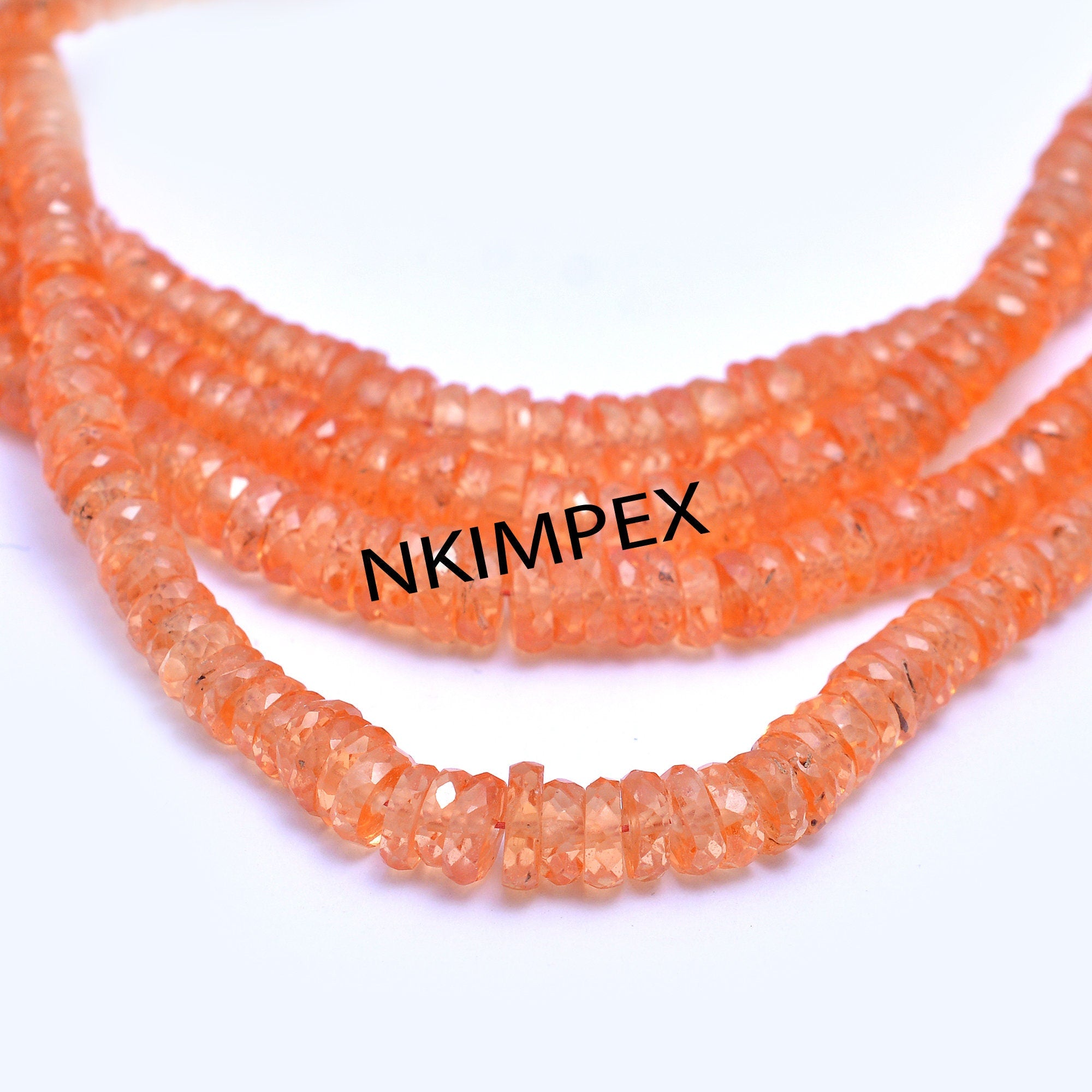 Natural Orange Sapphire Faceted Tyre Beads, 2 mm To 4.5 mm, Orange Sapphire Wheels, Sapphire Jewelry Making Gemstone Beads, 16 Inch, SKU 061