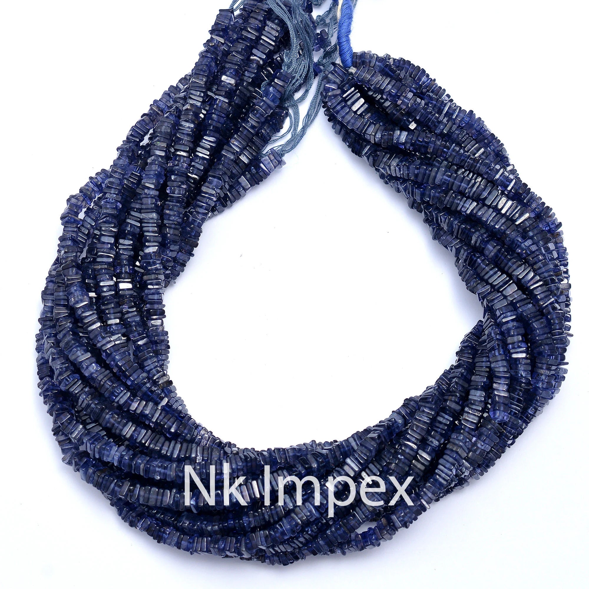 Iolite Smooth Square Beads, Iolite Square, Purple Iolite Square, Iolite Jewelry Making Gemstone Beads, 16 Inch Strand, (SKU107)
