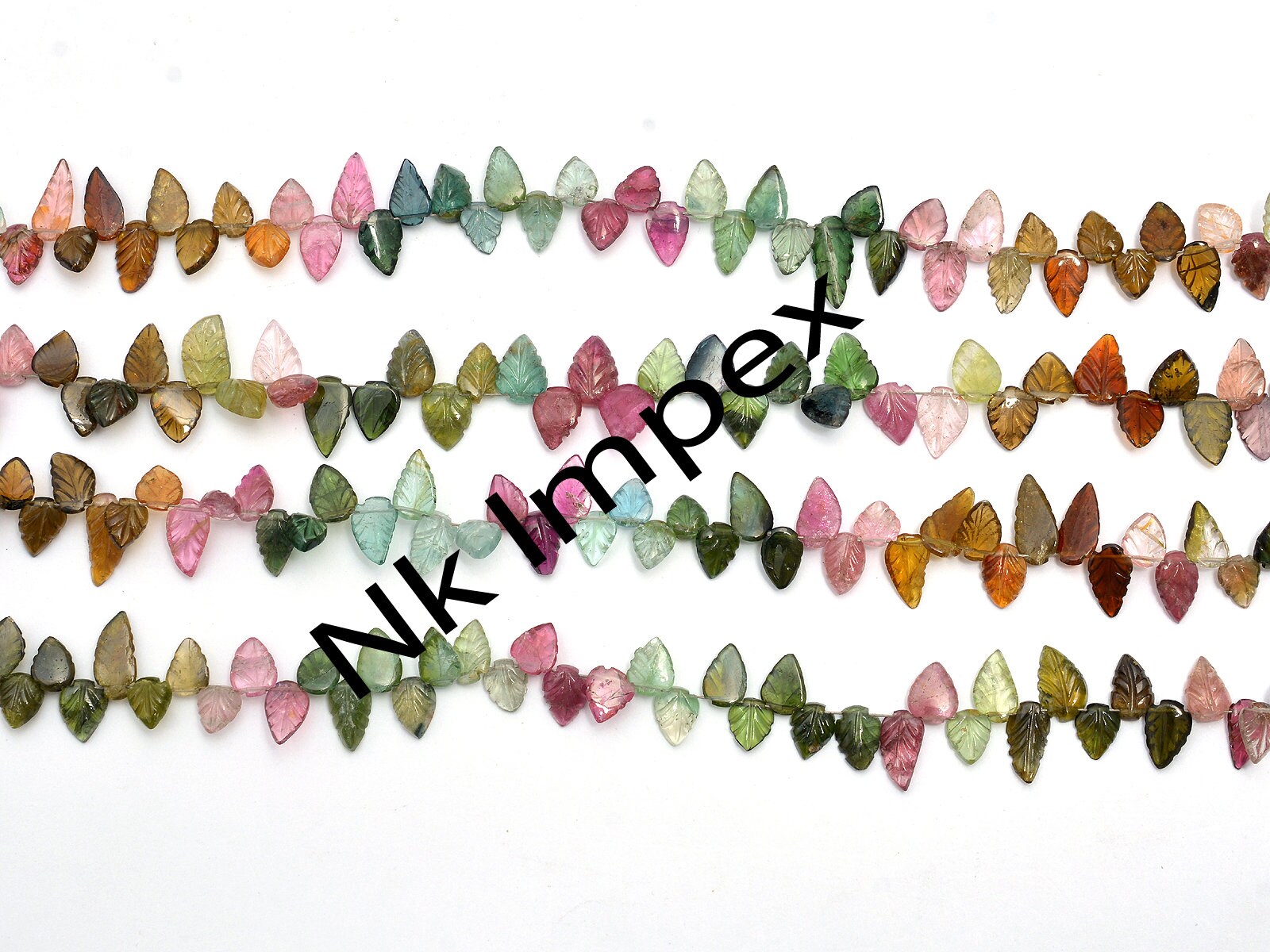 Multi Tourmaline Carving Leaf Beads, Tourmaline Carving Leaf, Gemstone Carving Leaf, Jewelry Making Gemstone, 8 Inch, SKU 198