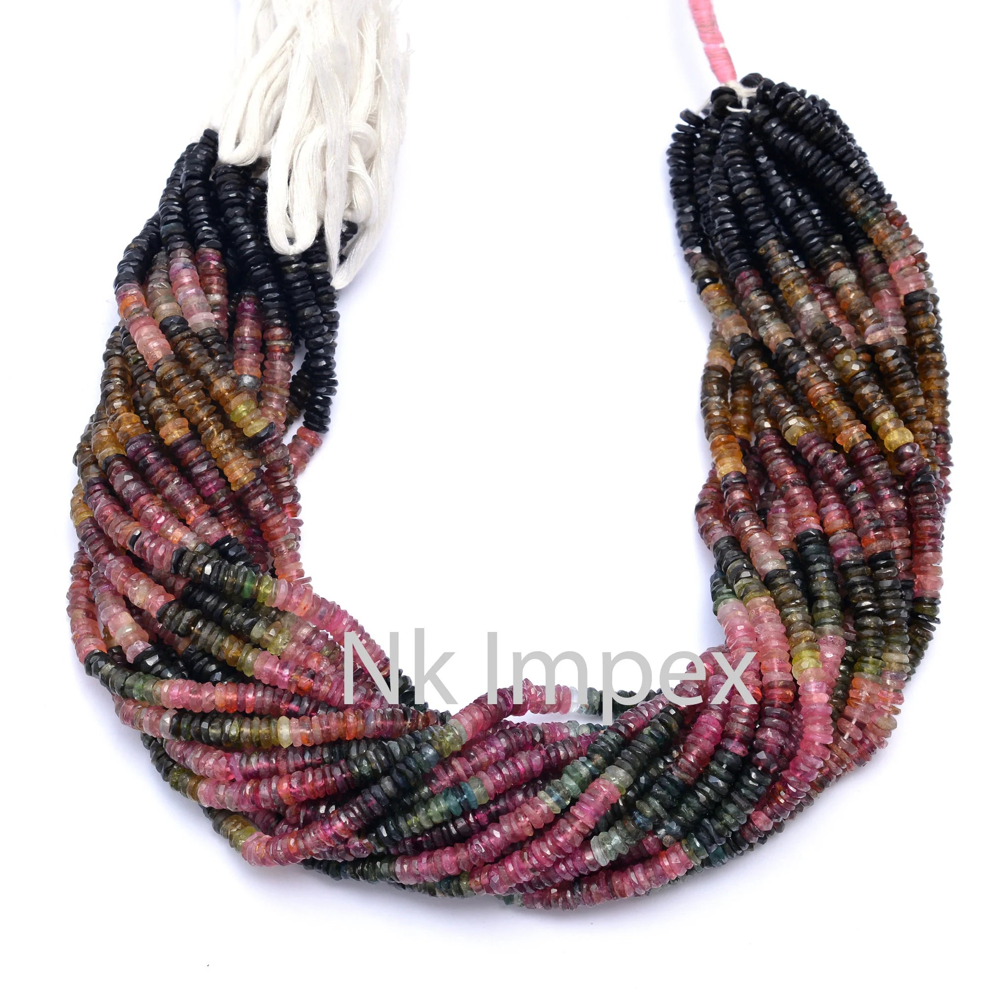 Natural Multi Tourmaline Faceted Tyre Beads, 5 mm, Multi Tourmaline Tyre, Tourmaline Coin Bead, Gemstone Jewelry Making, 15 Inch, SKU 207