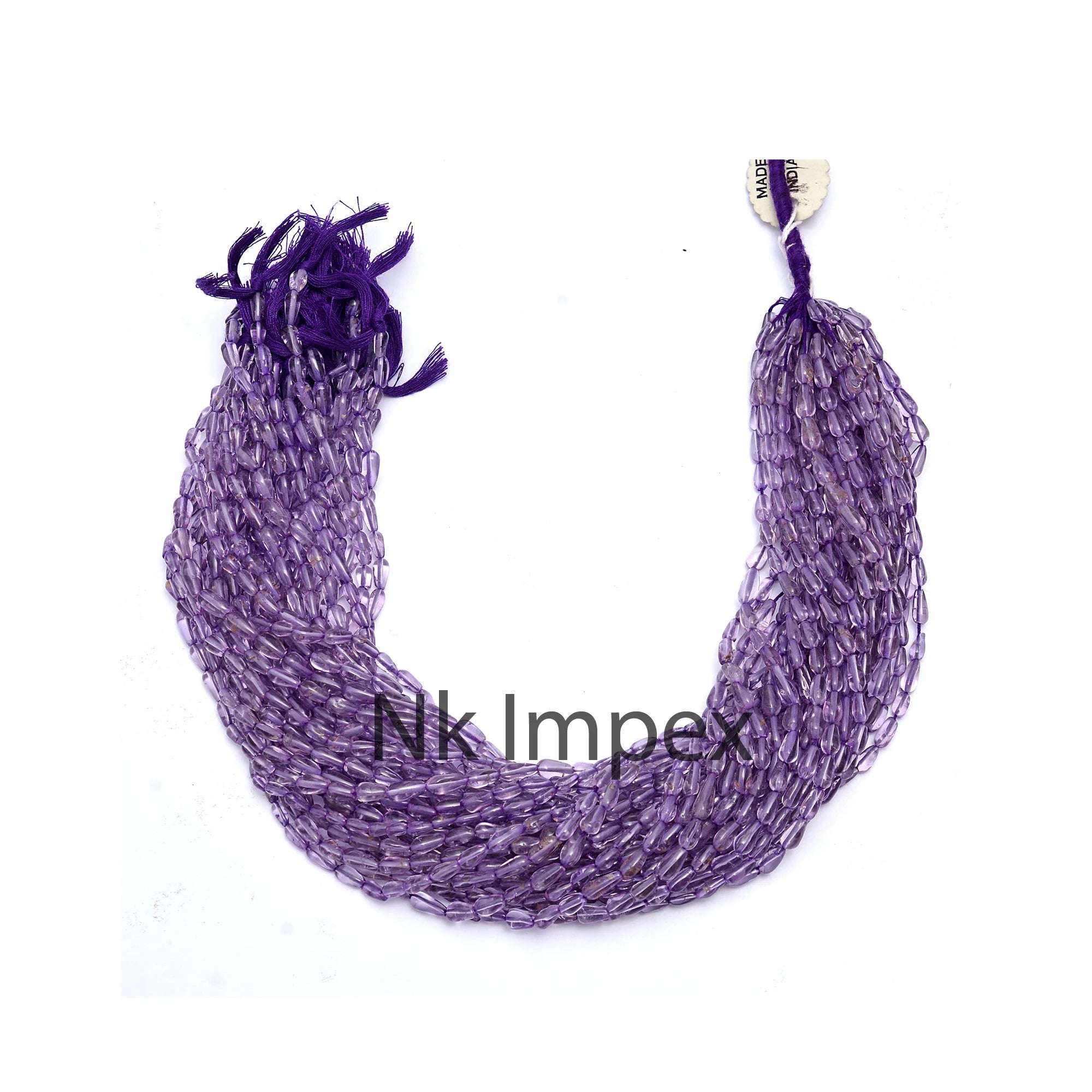 Natural Amethyst Smooth Tumble Nuggets Beads, 4x7 mm To 4x10 mm, 14.5 Inch Strand, (SKU324)