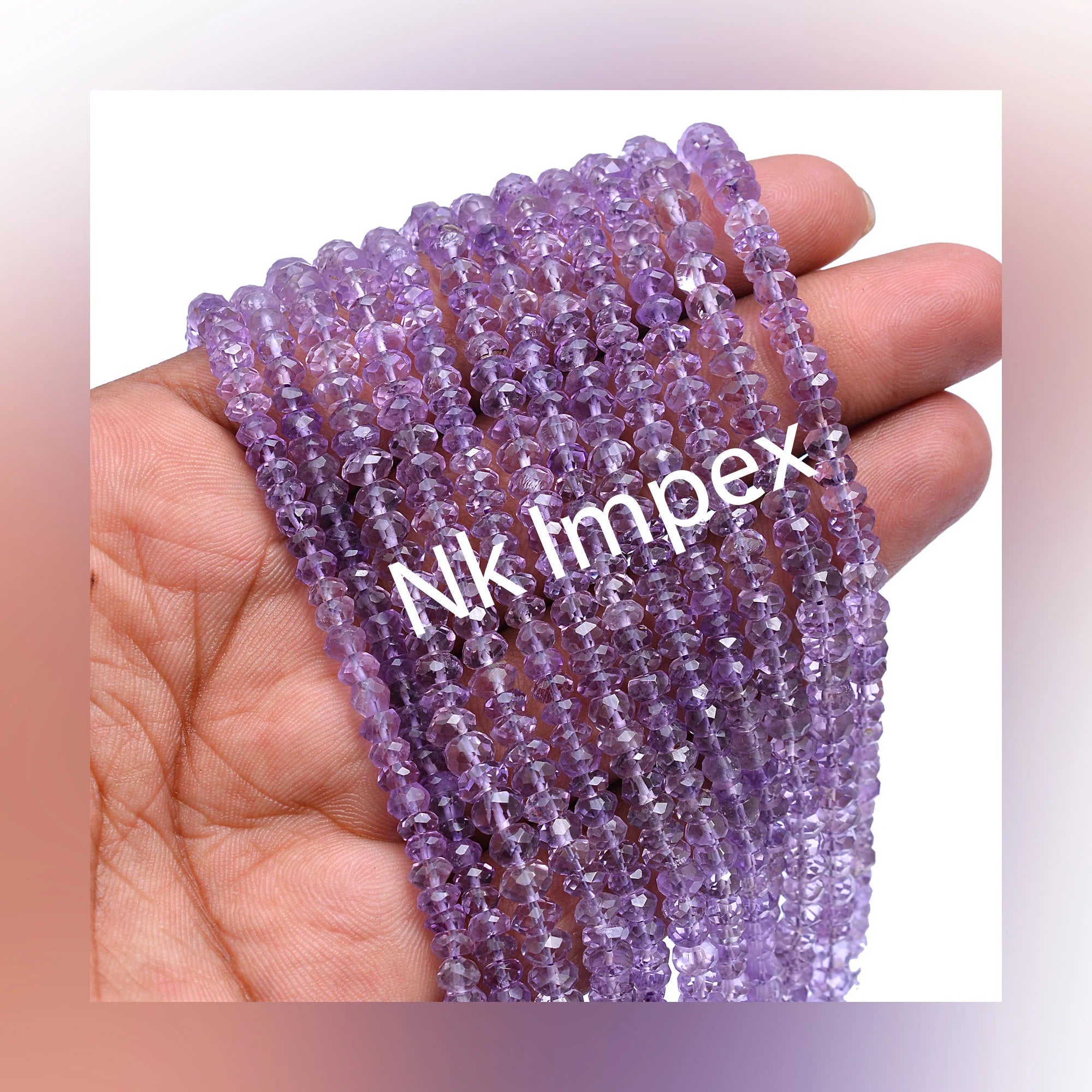 Amethyst Faceted Rondelle Beads, 4 mm To 5 mm, Amethyst Faceted Beads, Amethyst Handmade Gift For Women, 14 Inch, SKU 328