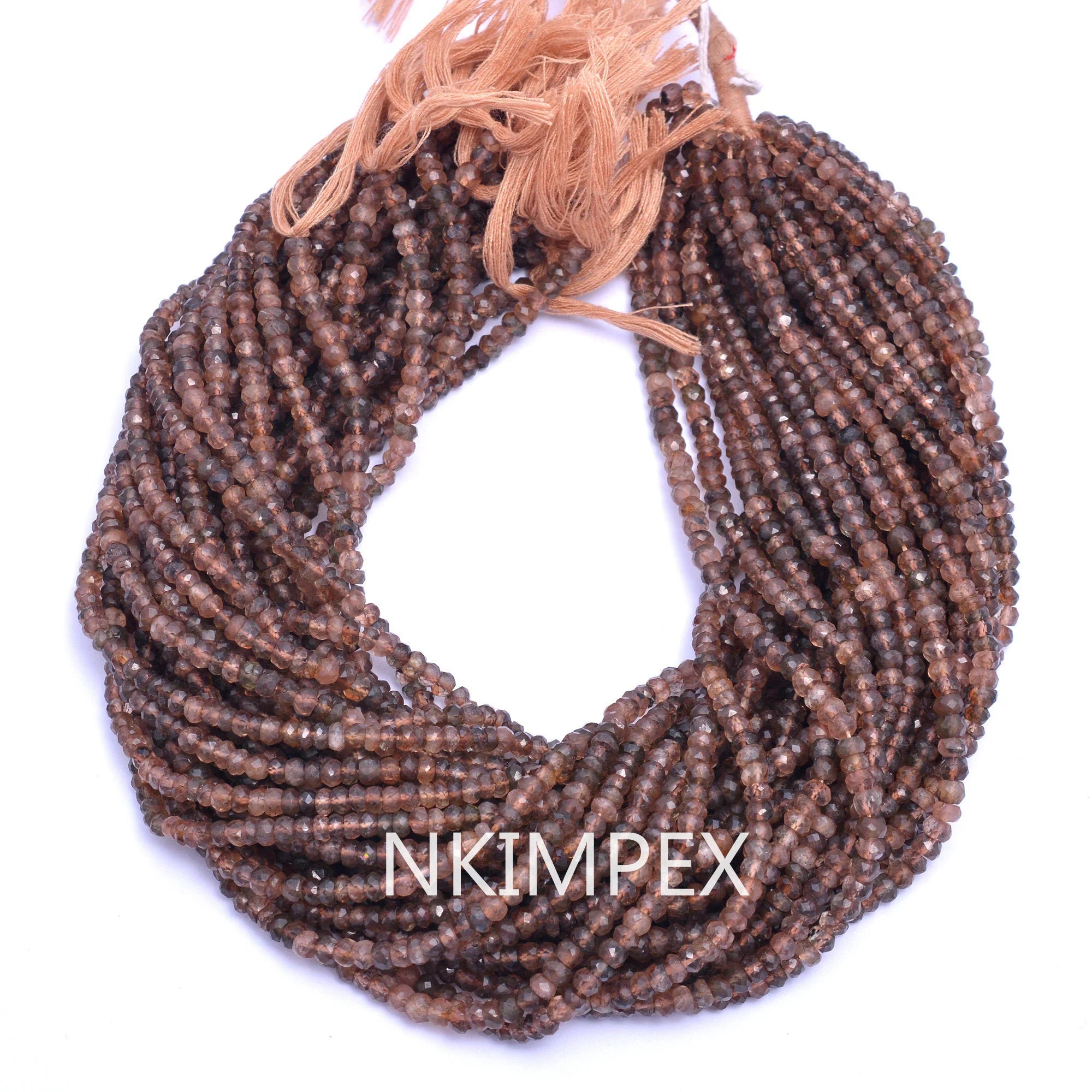 Andalusite Faceted Rondelle Beads, Green Andalusite Rondelle Beads, Andalusite Jewelry Making Gemstone Beads, 13.5 Inch Strand