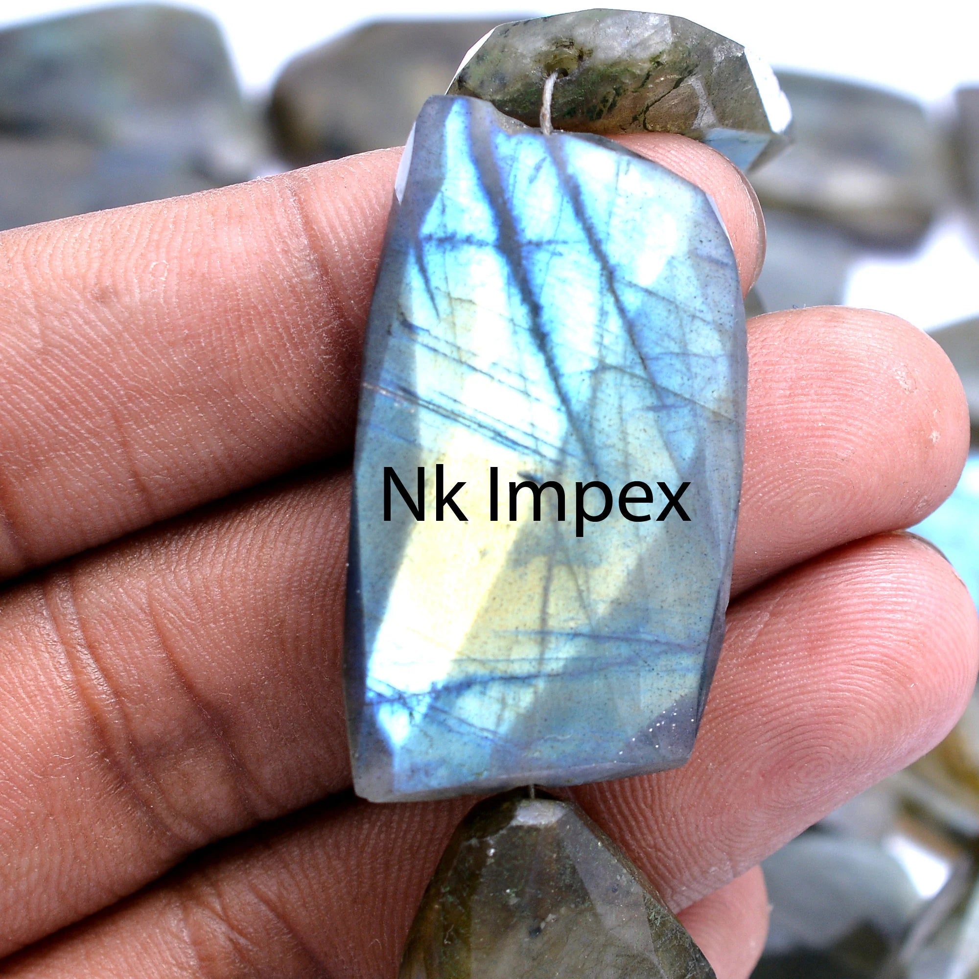 Labradorite Faceted Flat Plate Nugget Beads, Black Rainbow Plat Nuggets Beads, Labradorite Jewelry Making Gemstone Beads, 15 Inch, SKU 180