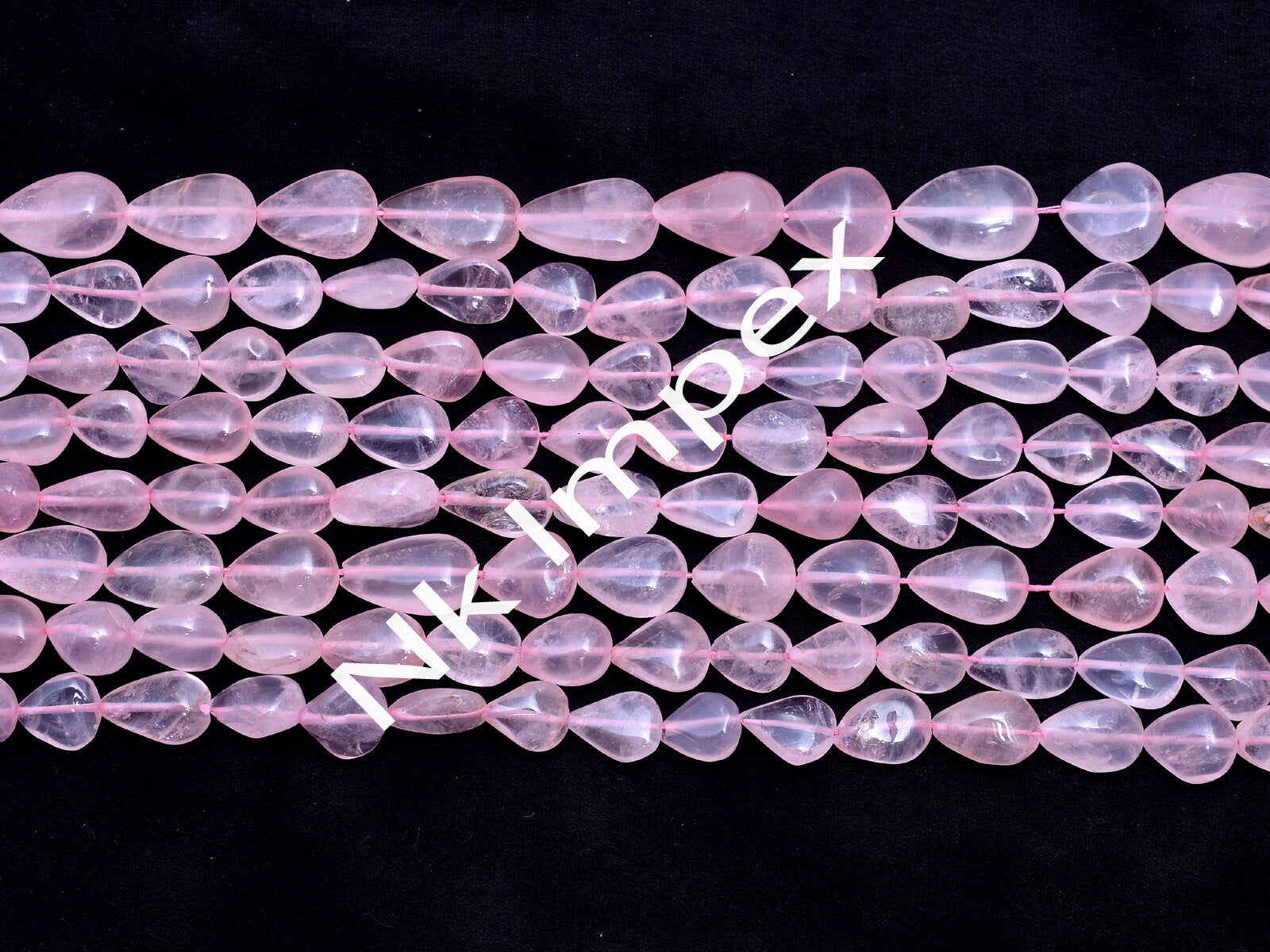 Natural Rose Quartz Smooth Teardrops Beads, 7x9 To 11x17 mm, 14 Inch, (SKU191)