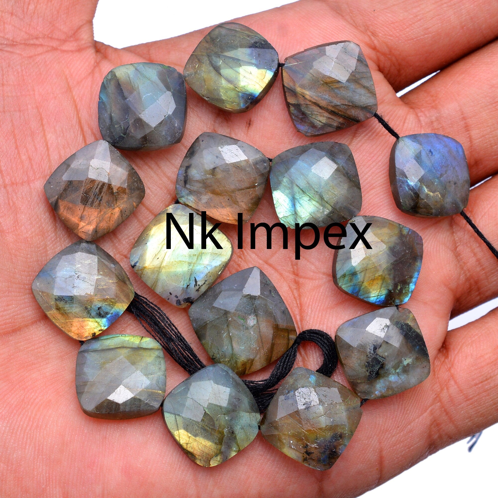 Black Rainbow Labradorite Faceted Rhombus Beads, 13 mm To 15 mm, Purple Labradorite Rhombus Beads, Labradorite Jewelry Gemstone, SKU No. 232