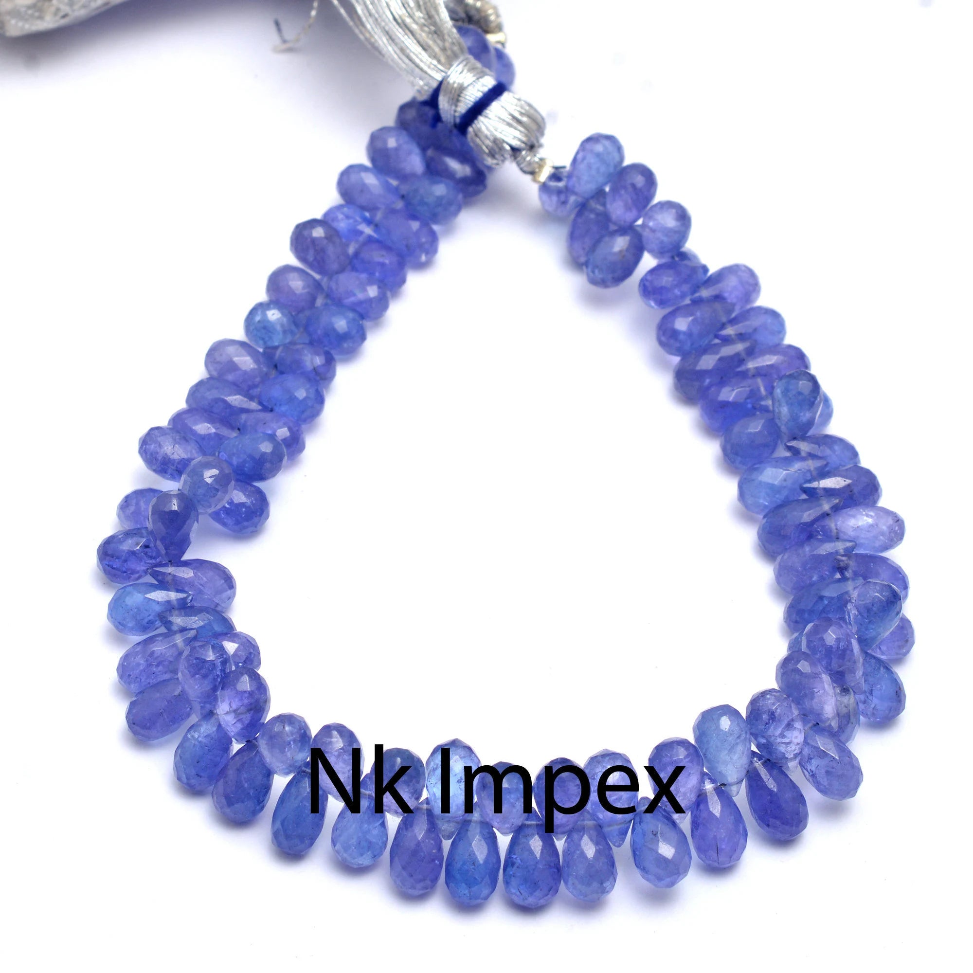 Natural Blue Tanzanite Faceted Drops Beads, 5x8 mm, 9 Inch Strand, (SKU237)