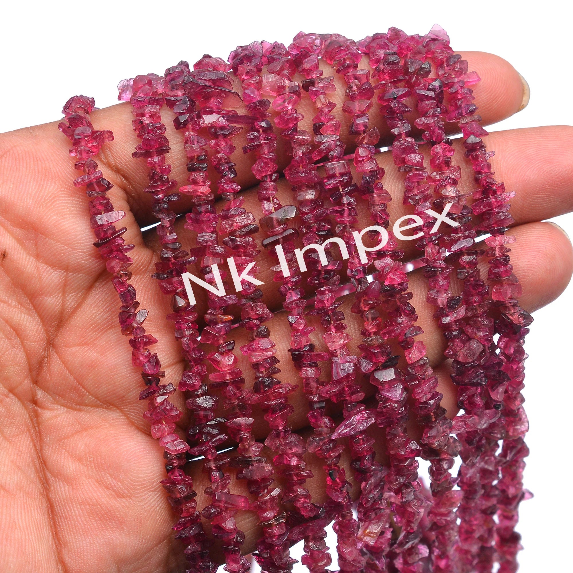 Rubellite Tourmaline Smooth Chips Beads, 3.5 - 5 mm, Tourmaline Nuggets Chips, Uncut Chips, Tourmaline Jewelry Making Beads, 36 Inch, SKU312