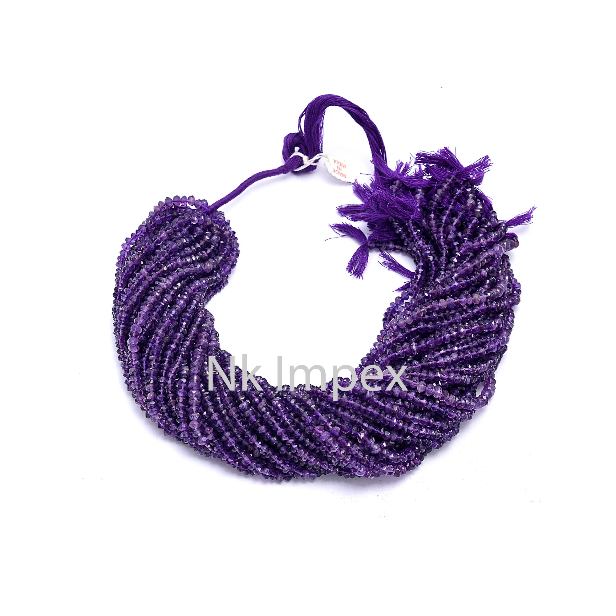 Amethyst Faceted Rondelle Beads, 4- 5 mm/ 4 - 7 mm, 14 Inch, (SKU323)
