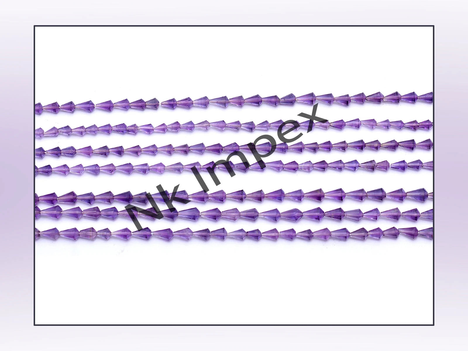 Natural Amethyst Faceted Straight Tear Drops Beads, 15 Inch Strand, (SKU326)