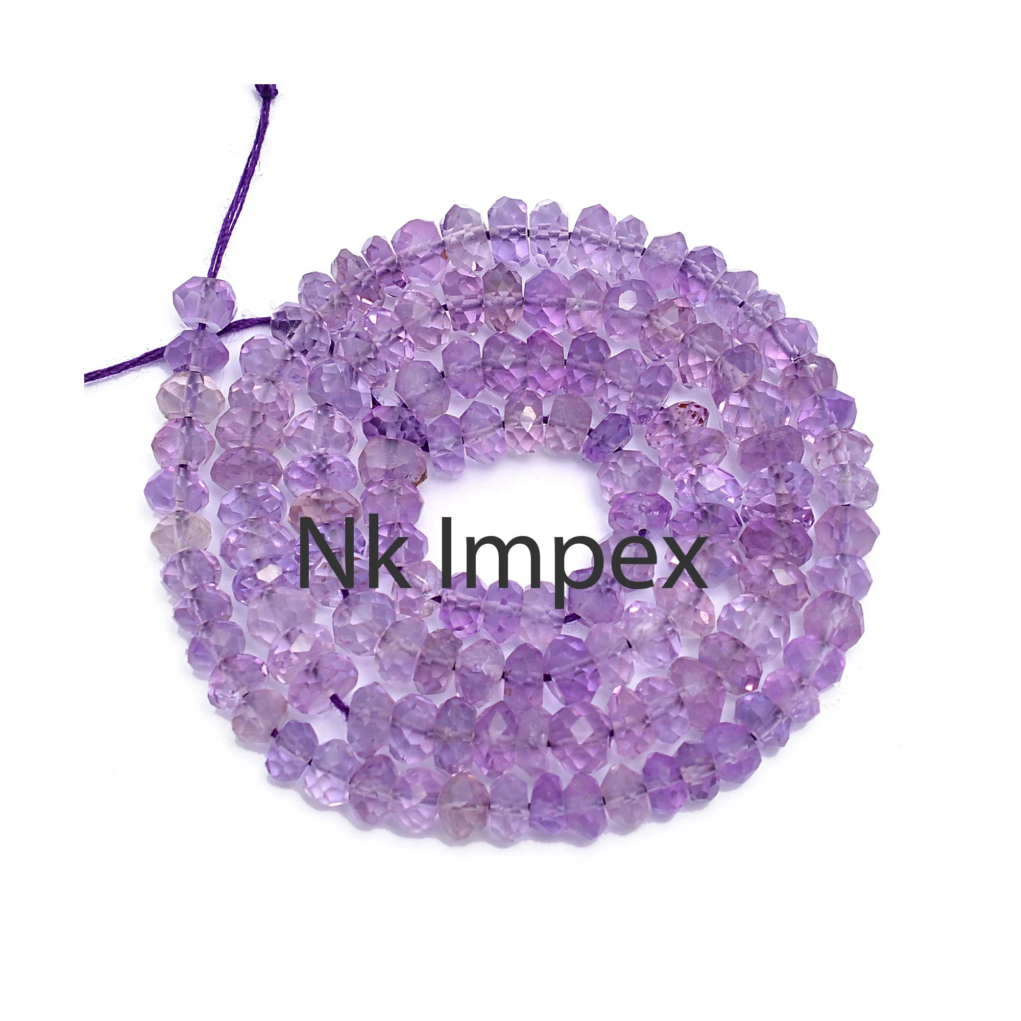 Amethyst Faceted Rondelle Beads, 4 mm To 5 mm, Amethyst Faceted Beads, Amethyst Handmade Gift For Women, 14 Inch, SKU 328