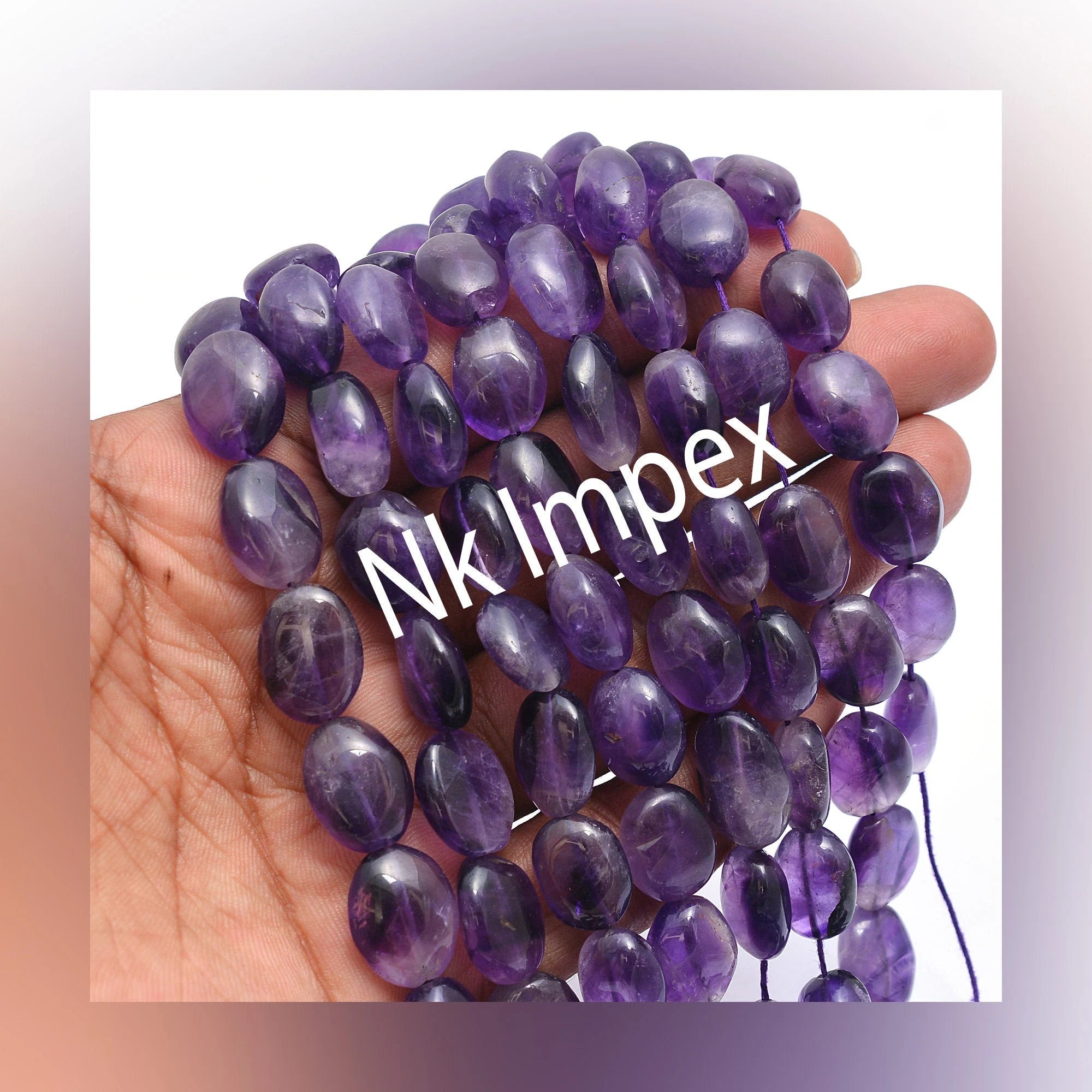 Amethyst Smooth Oval Beads, Amethyst Oval, Purple Amethyst Oval, Smooth Amethyst Beads, Amethyst Jewelry Making Beads, 14 Inch, SKU 336