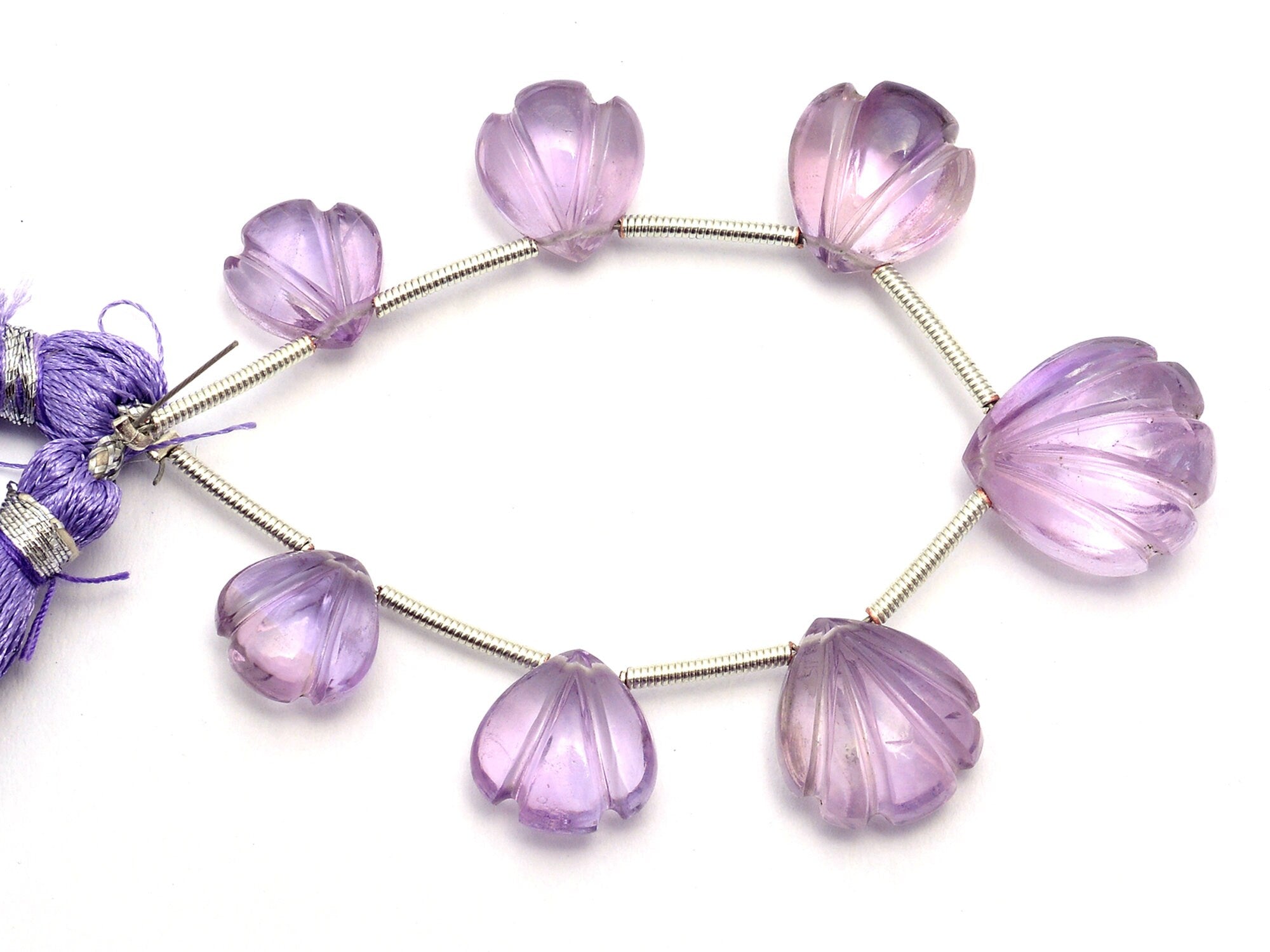Pink Amethyst Smooth Carving Heart Shape Beads, Amethyst Heart Caring, Amethyst Handmade Jewelry Making Carving Gemstone Beads, SKU1059