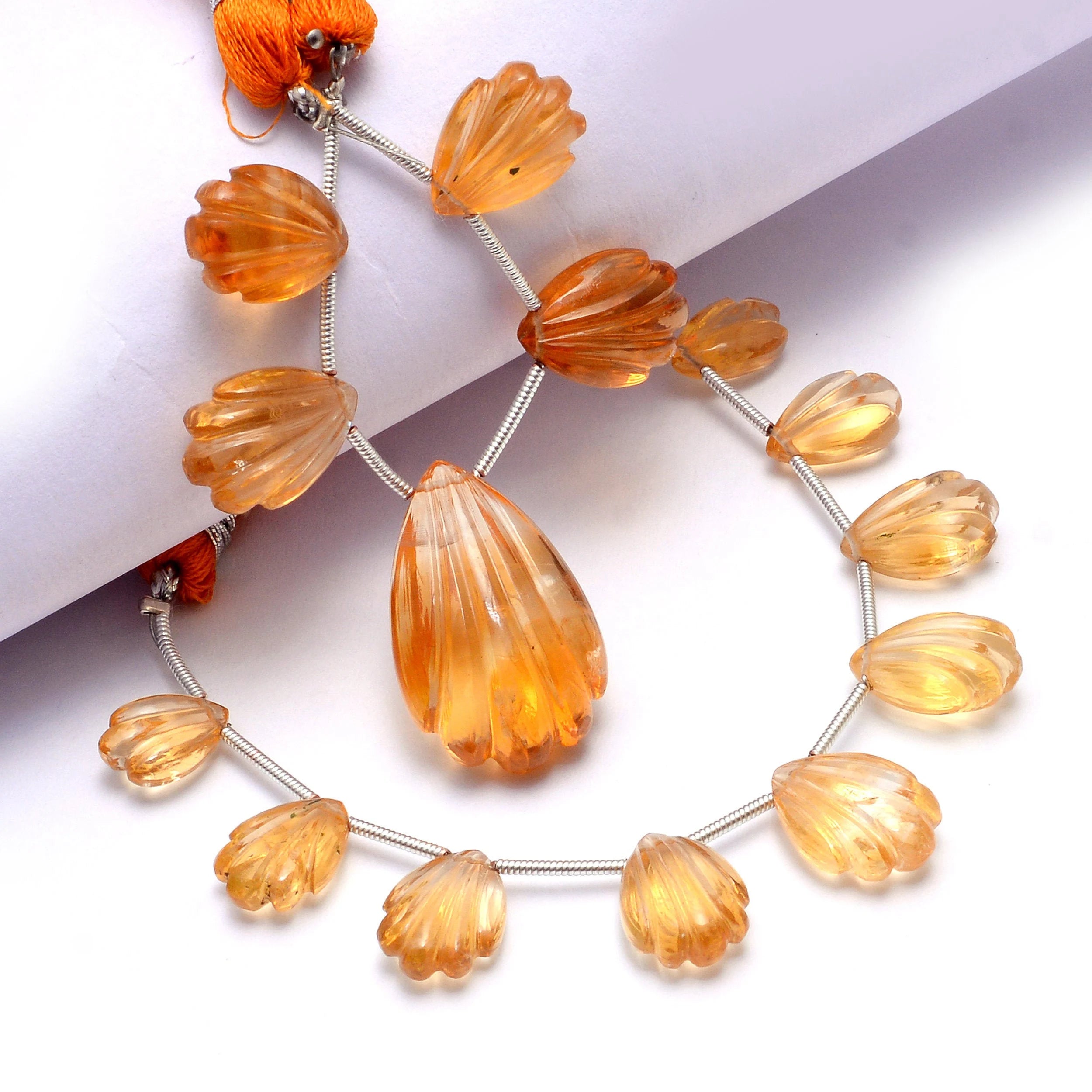 Natural Citrine Smooth Carving Pear Beads, AA Quality Yellow Citrine Supplier, Unique Jewelry Making Beads, (SKU1058)