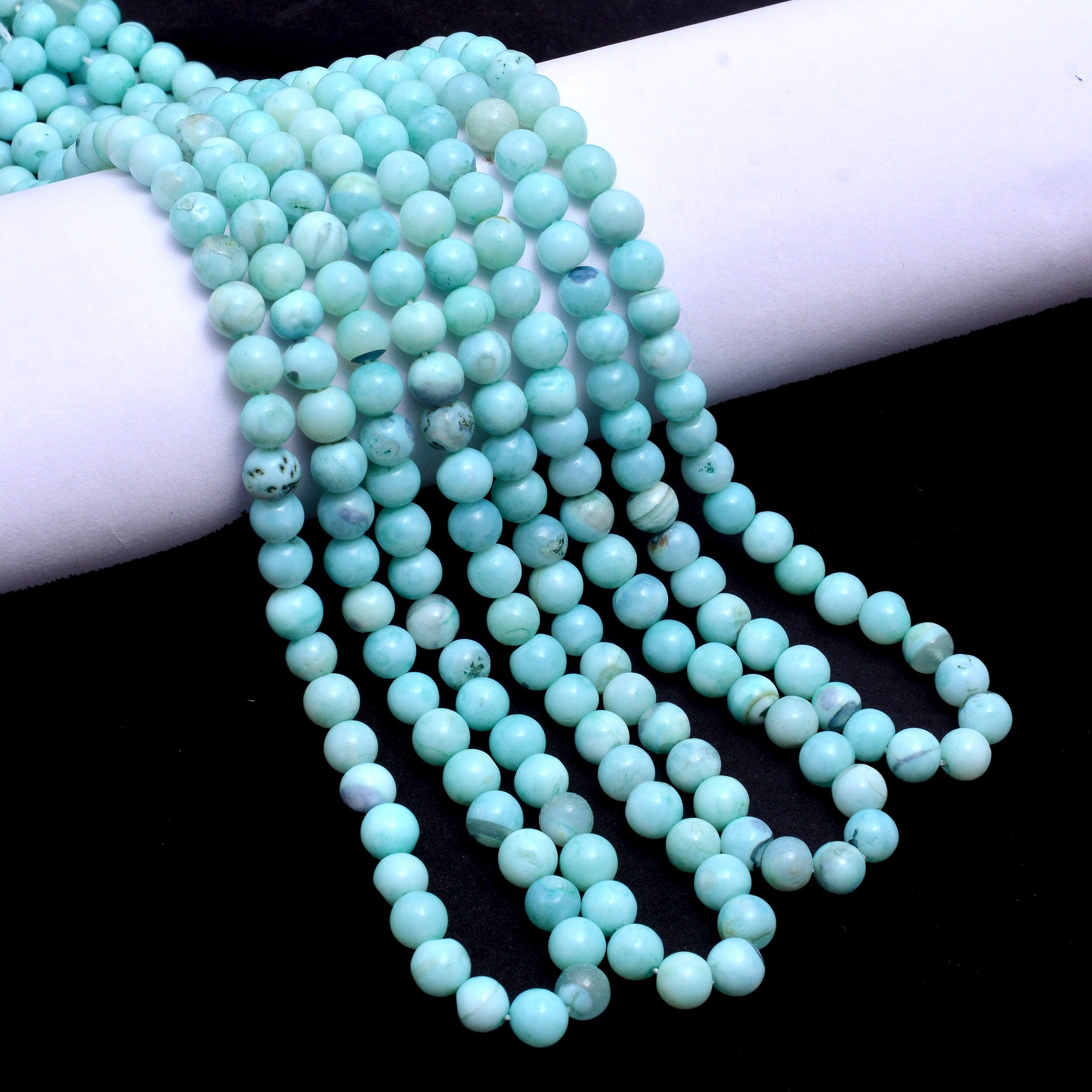 Peruvian Opal Smooth Round Balls Beads, 5.5 mm To 6.5 mm, Peru Opal Round, Peru Opal Jewelry Making Gemstone Beads, 16 Inch, SKU1065