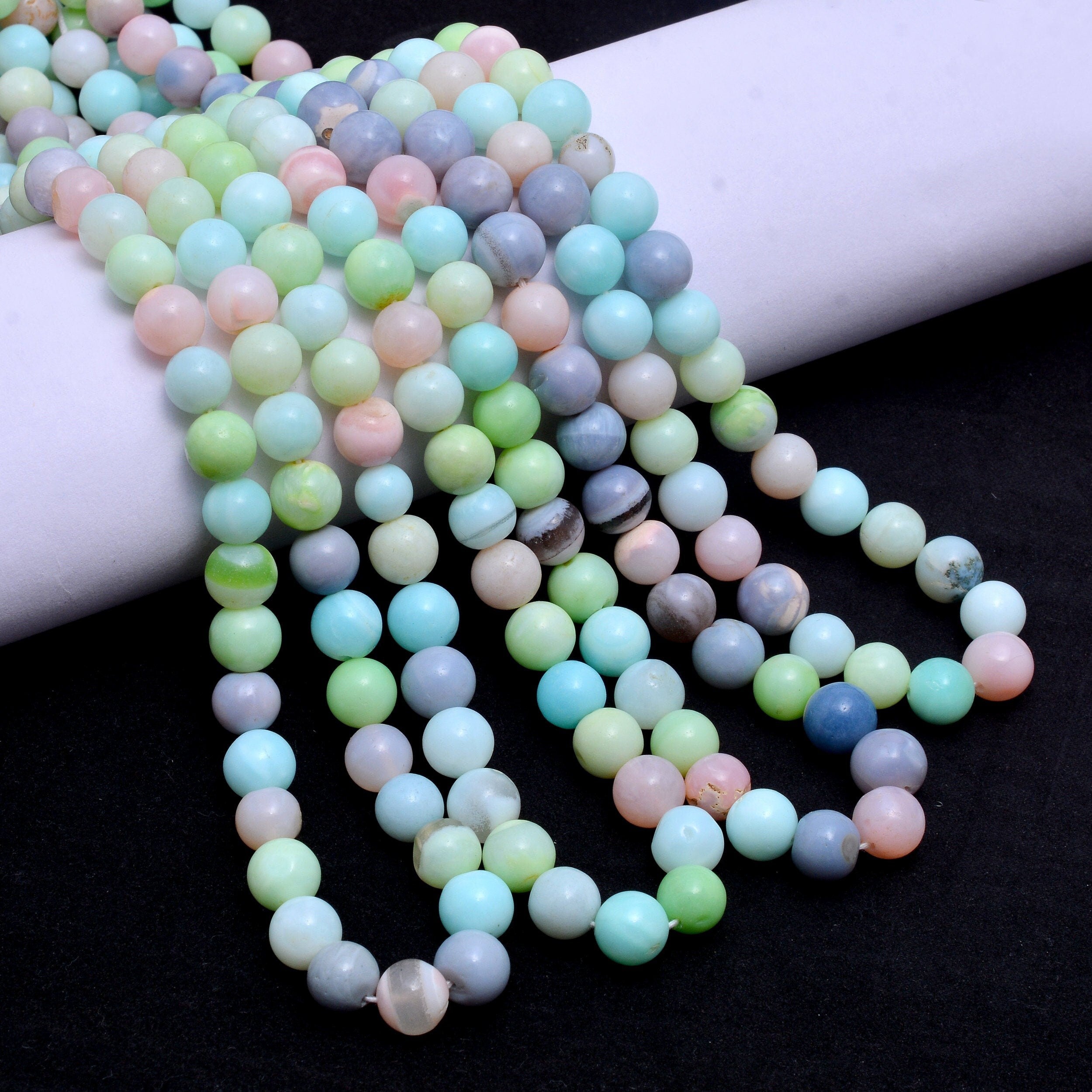 Multi Opal Smooth Round Balls Beads, 8 mm To 9 mm, Multi Opal Round Beads, Multi Opal Jewelry Making Gemstone Beads, 16 Inch Strand, SKU1066