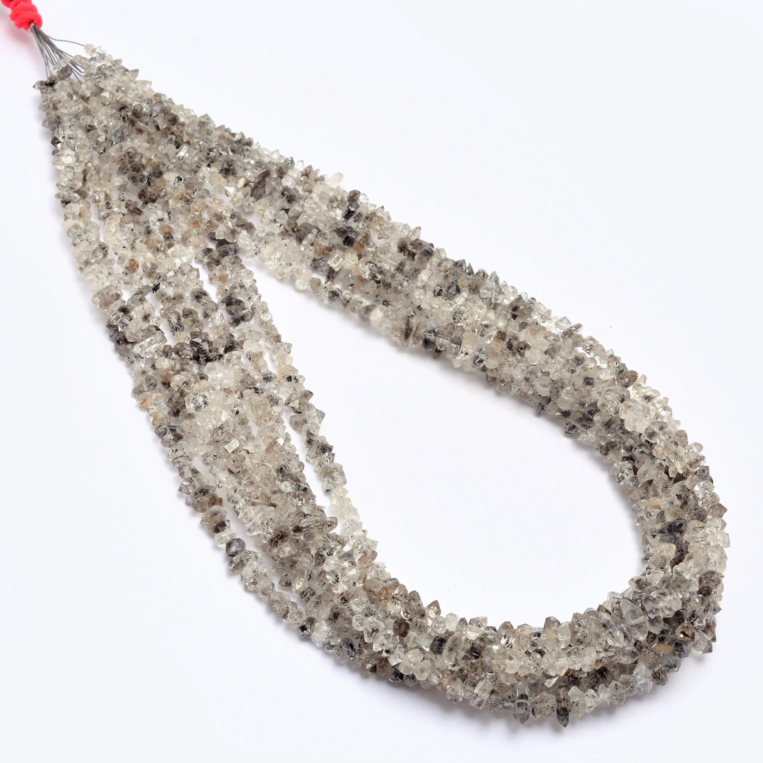 Natural Herkimer Diamond Quartz Faceted Uncut Beads, 3 mm To 7 mm, Diamond Organic Beads, Diamond Quartz Nuggets, 17 Inch, SKU No. 1086