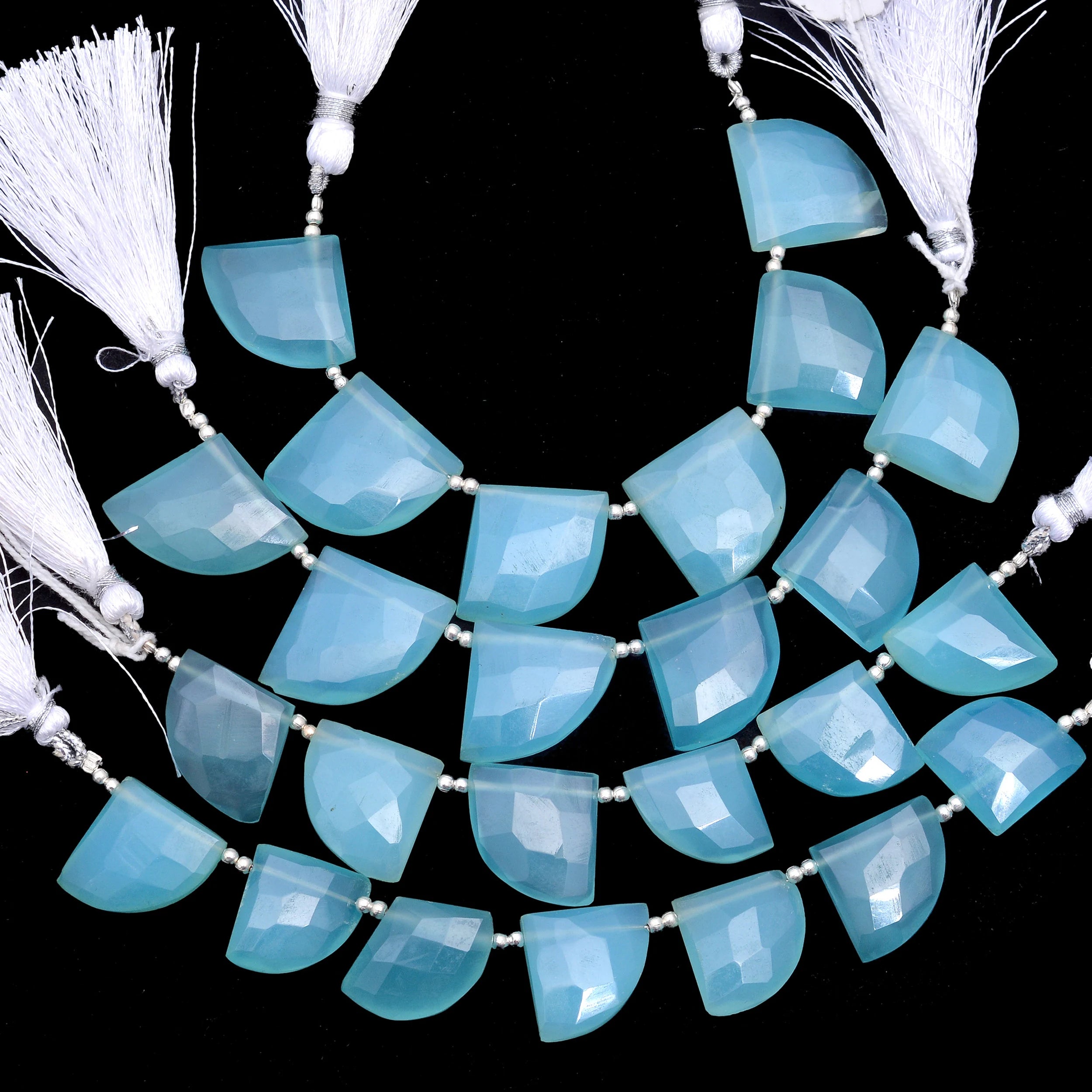 Blue Chalcedony Faceted Fancy Cut Beads, 4.8x4.8 mm to 8.5x9 mm, Blue Chalcedony Fancy Beads, Chalcedony Jewelry Gemstone, SKU1082