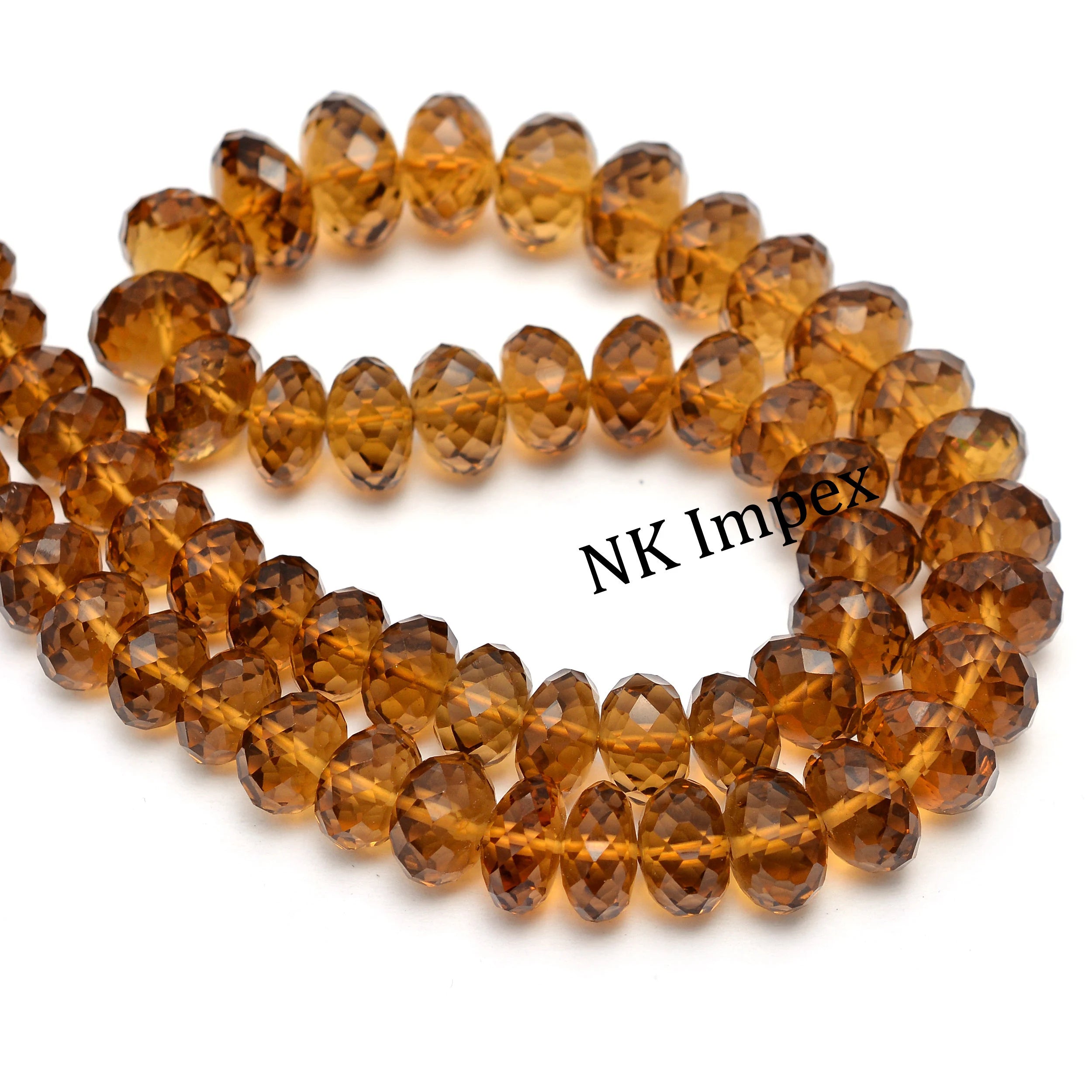16" Honey Quartz Beads, AAA Quality Quartz Beads, Gorgeous Faceted Beads, Honey Rondelle Quartz Gemstone Beads